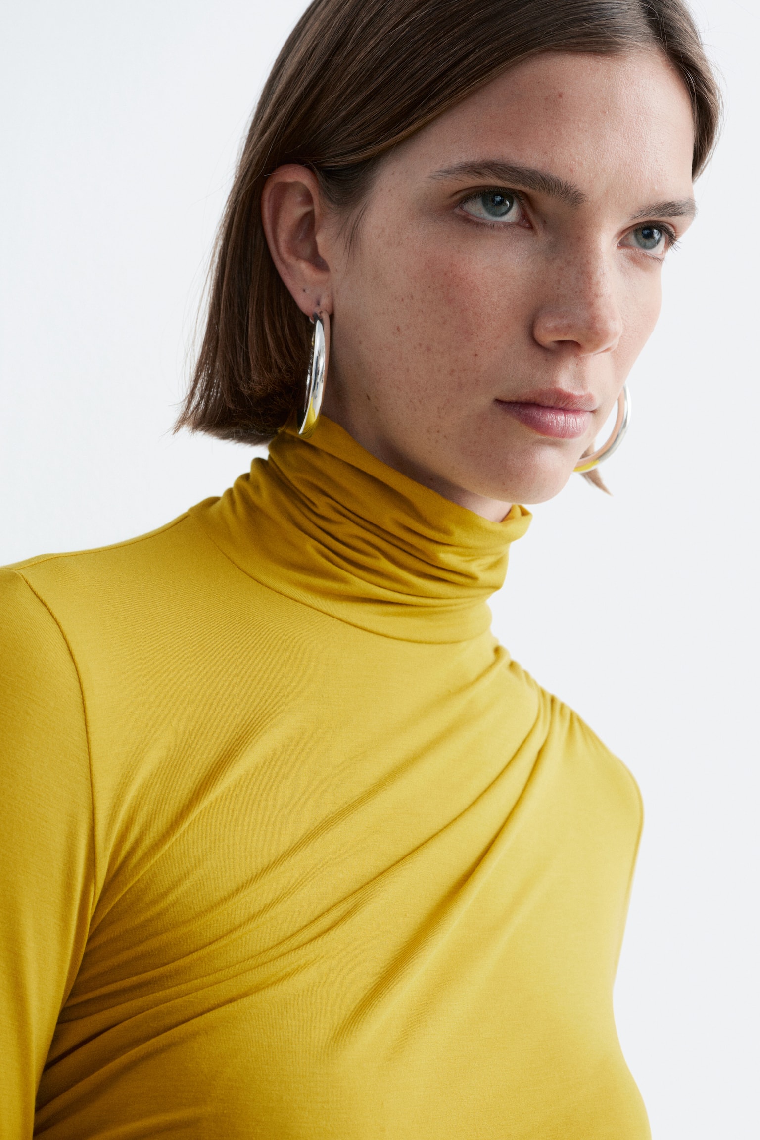 Dolcevita drappeggiato - Giallo/Blu brillante - 7