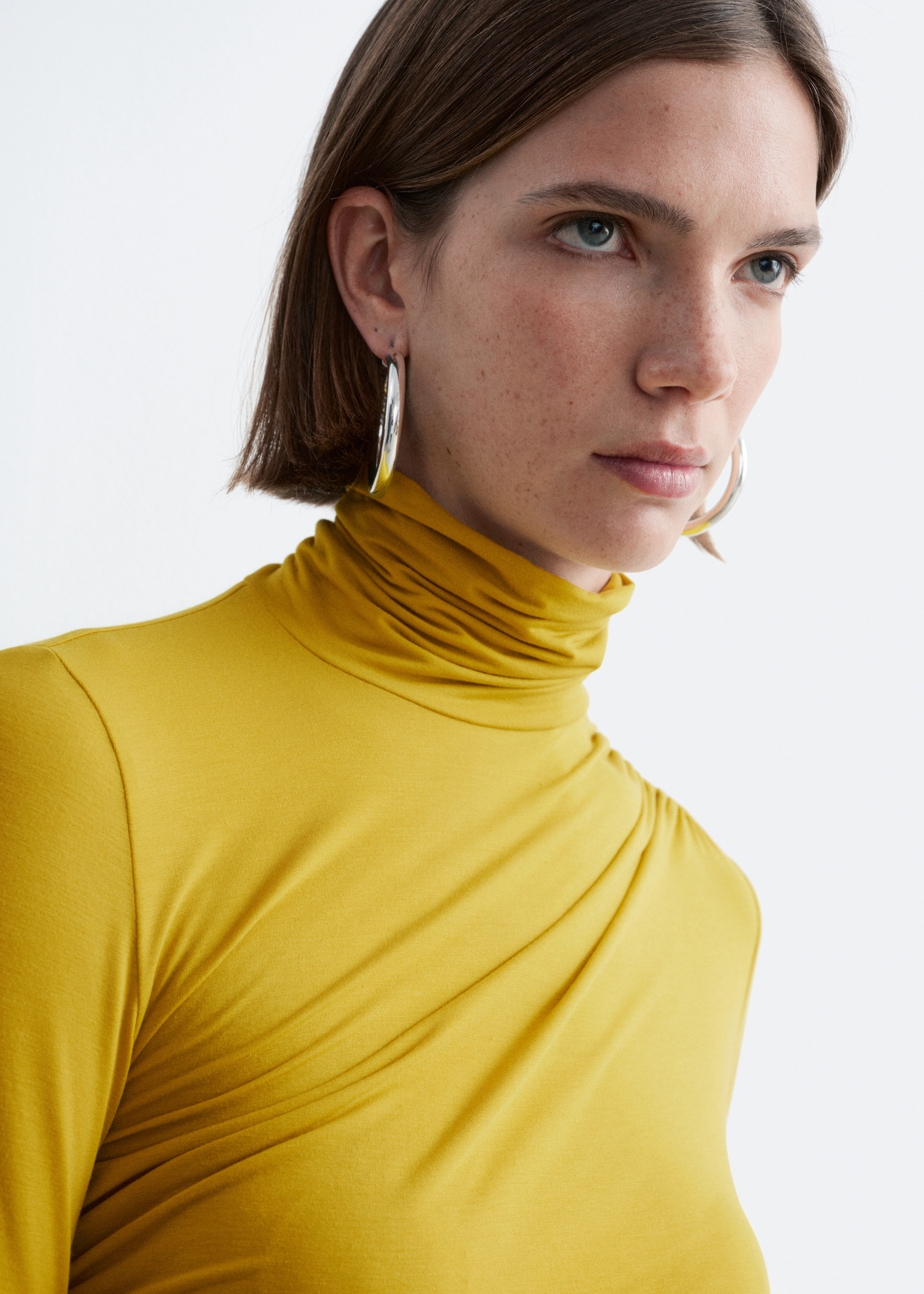 Draped Turtleneck Top - Yellow - Long sleeve tops | & Other Stories US