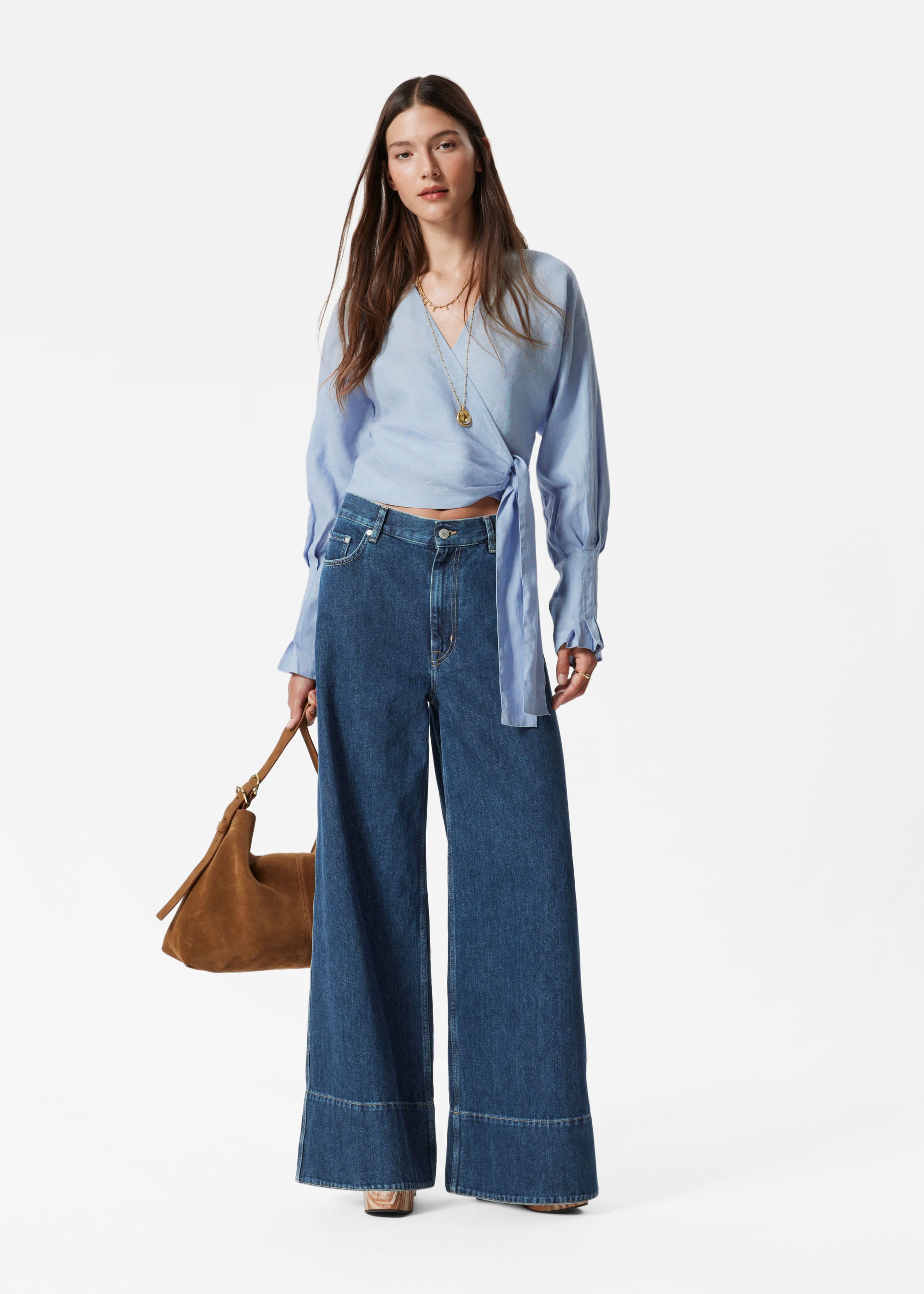 Image of Wickelbluse aus Leinen