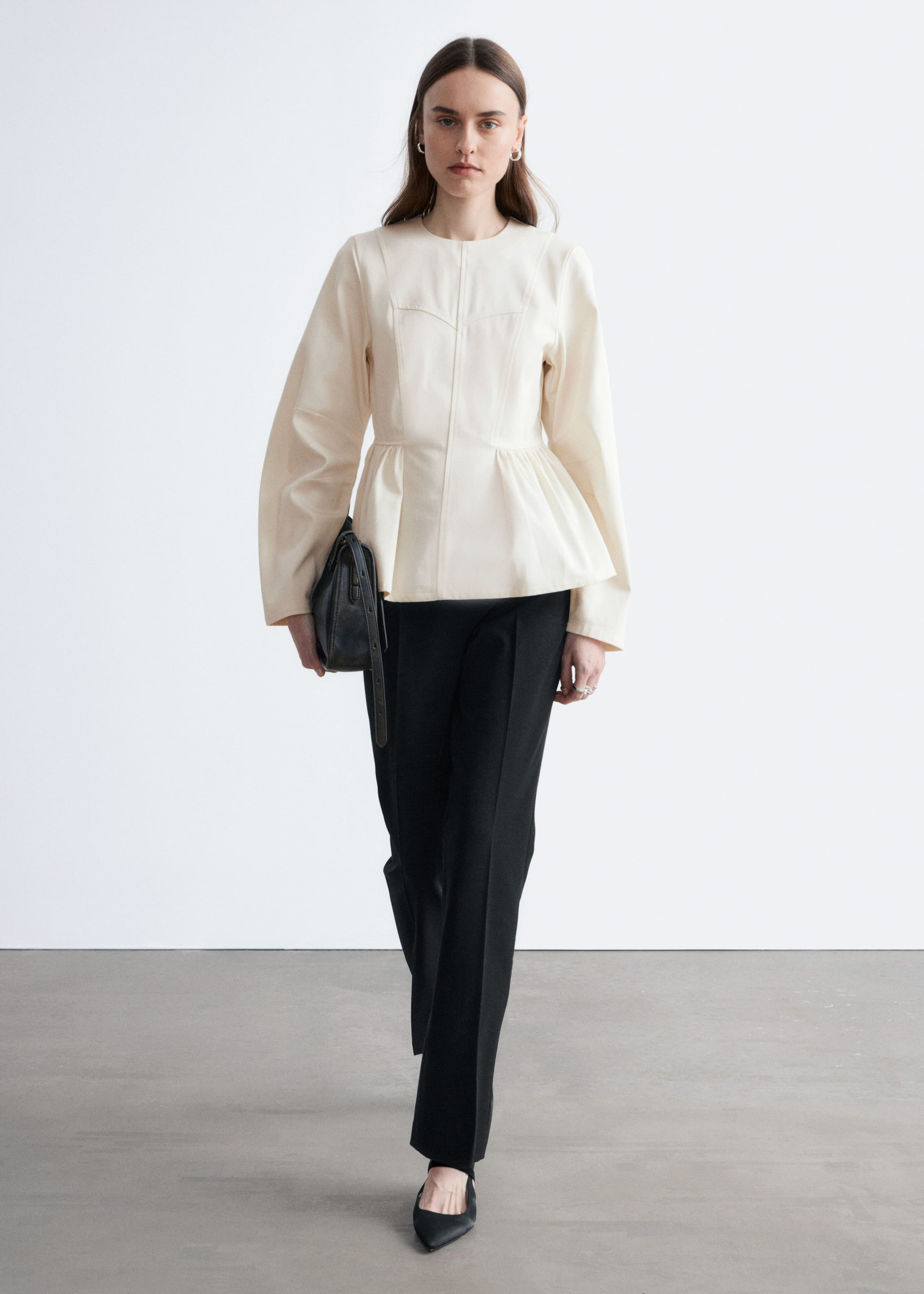 Image of Wool-Blend Tailored Trousers