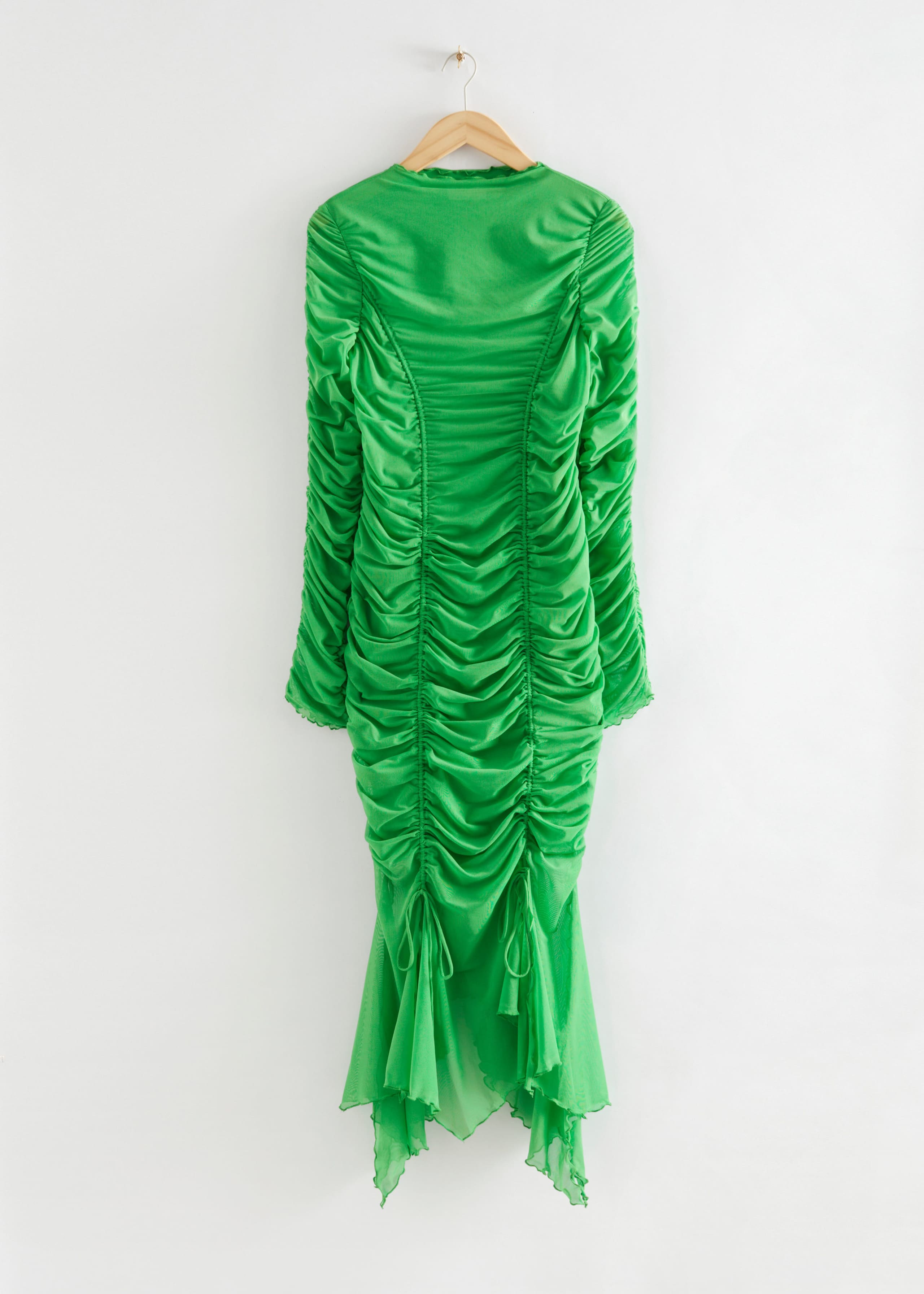 FittedRuchedMidiDress - Bright Green - Bodegón