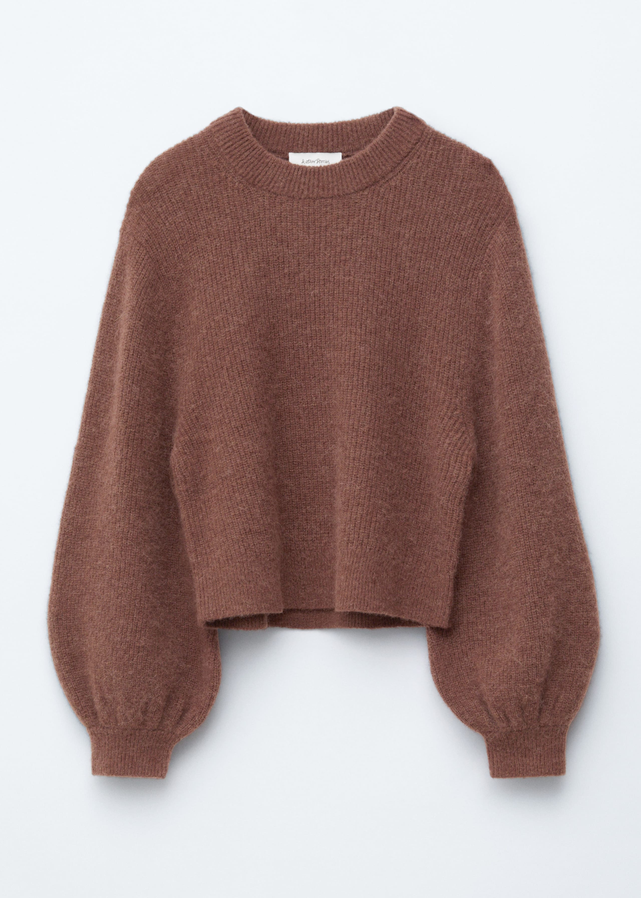 Image of Alpaca-Blend Balloon-Sleeve Jumper