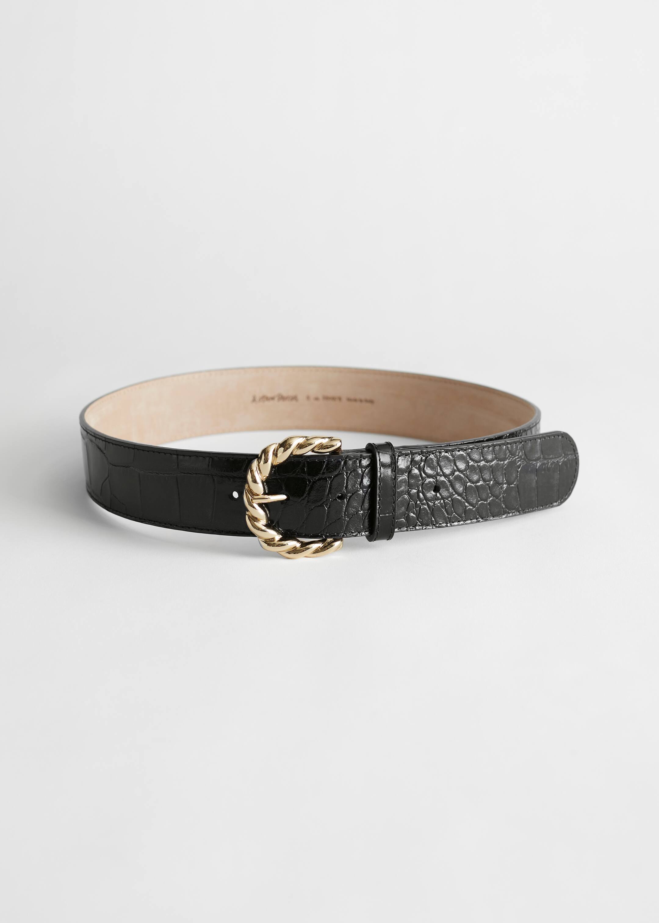 View larger image: Braid Buckle Leather Belt - Black - Ladies | H&M GB 1