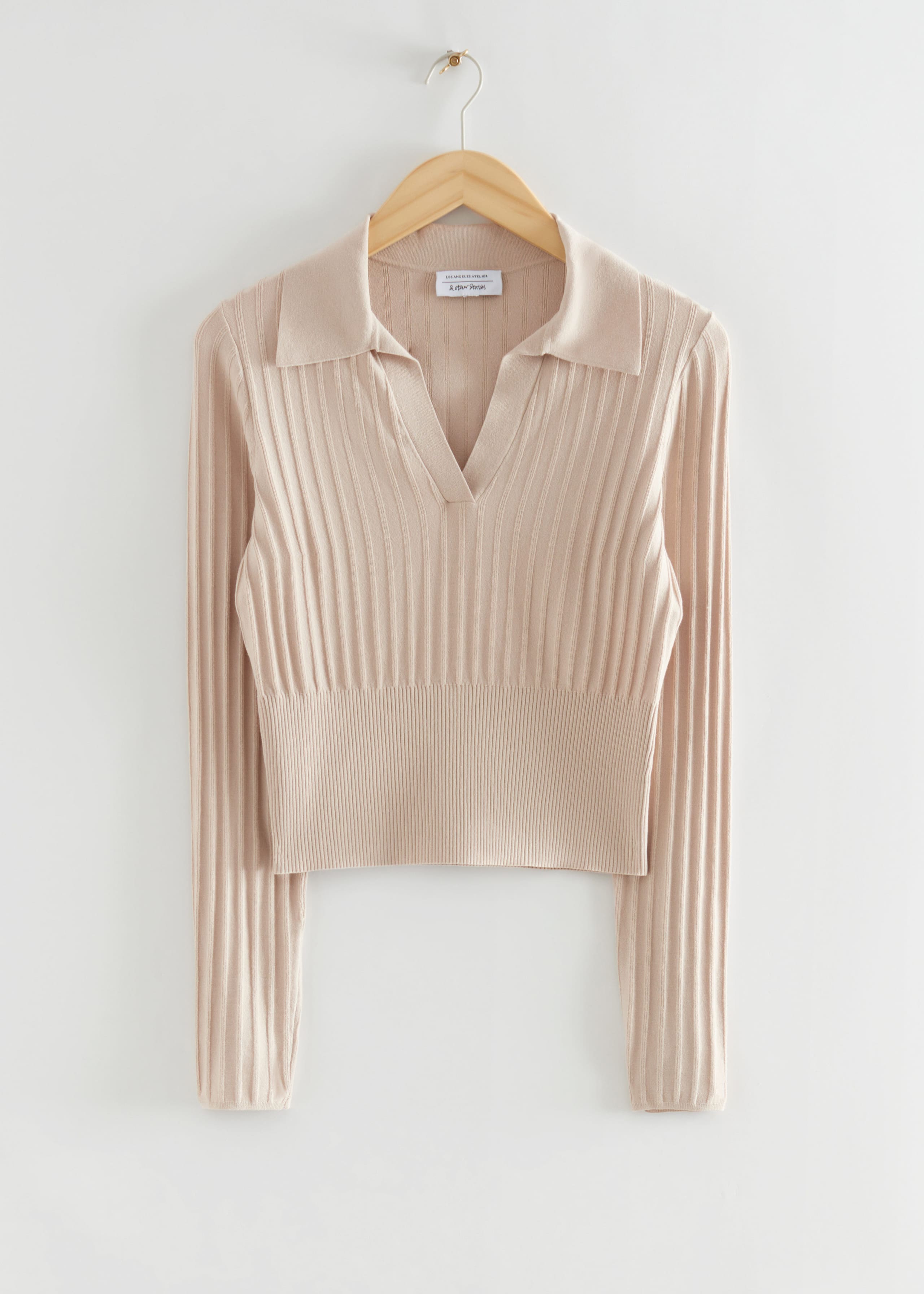 Haut ajusté en maille côtelée - Beige - Still Life