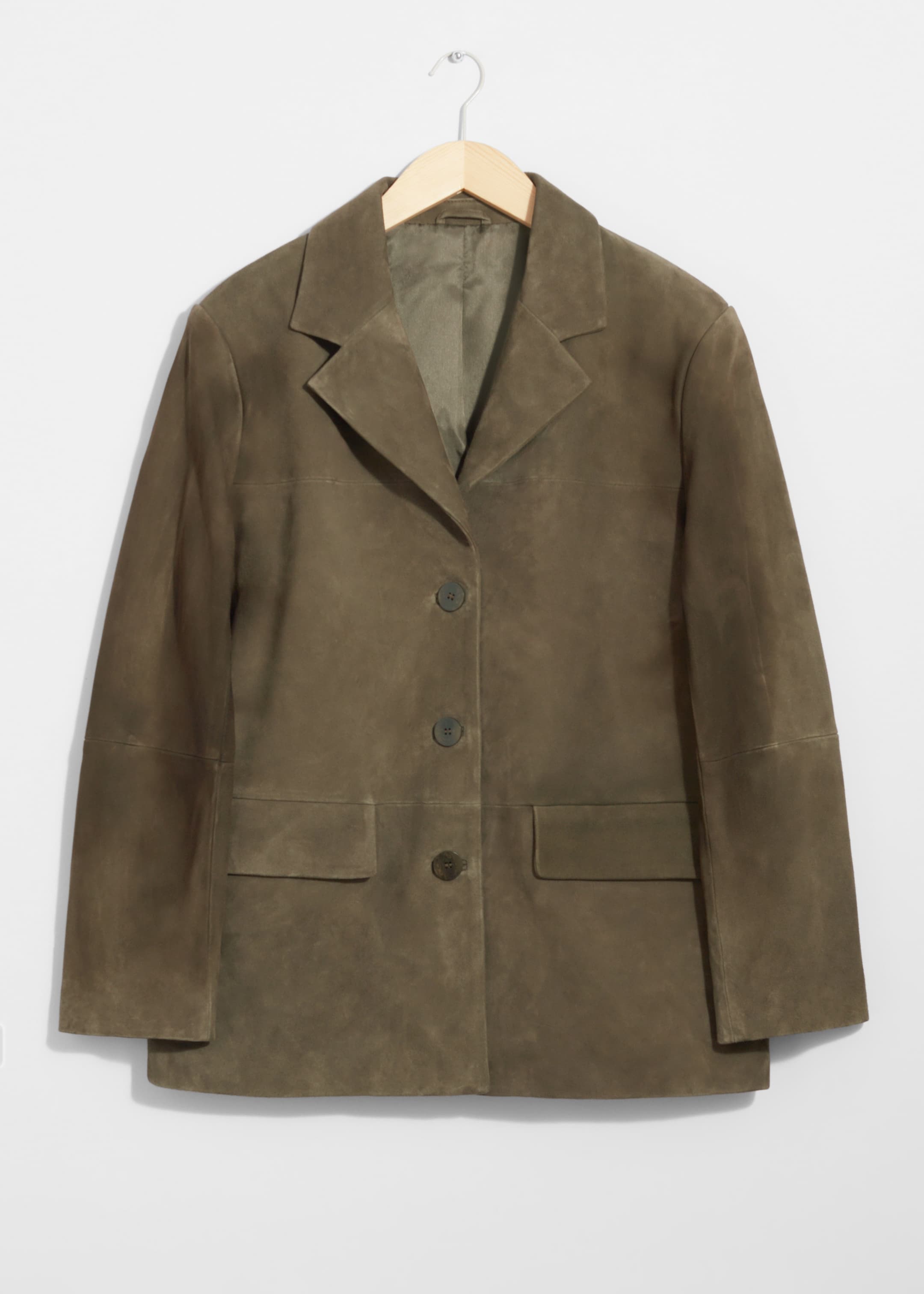 Größeres Bild ansehen: Blazer aus Veloursleder - Khaki - Ladies | H&M DE 1