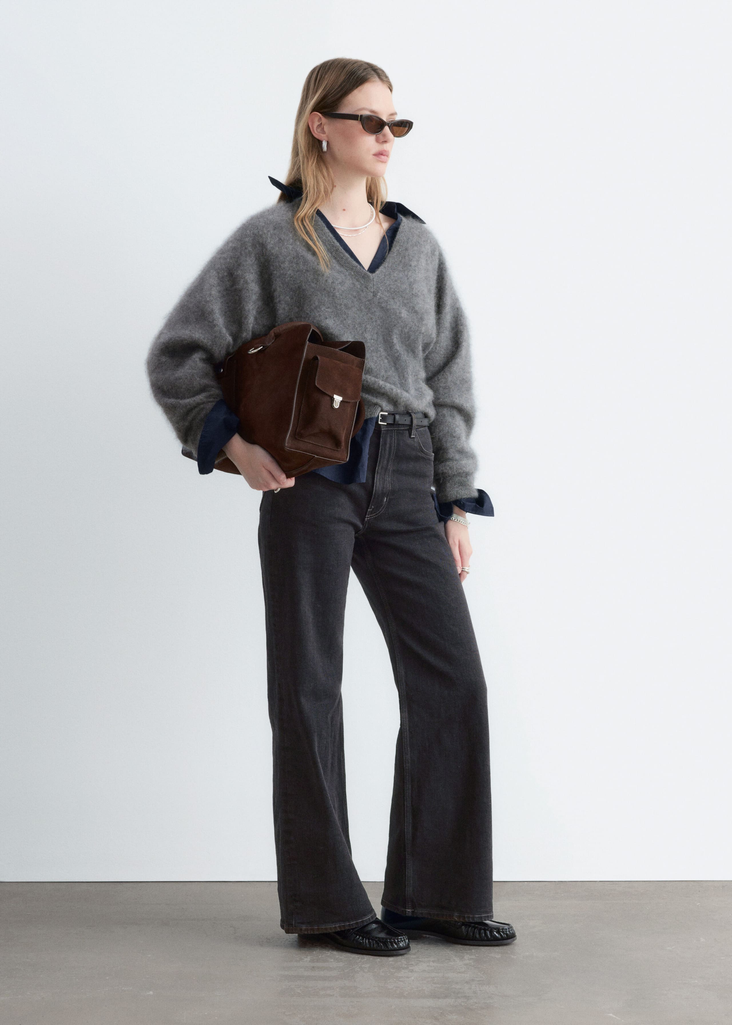 Wide-Leg Jeans - Blue - Lookbook
