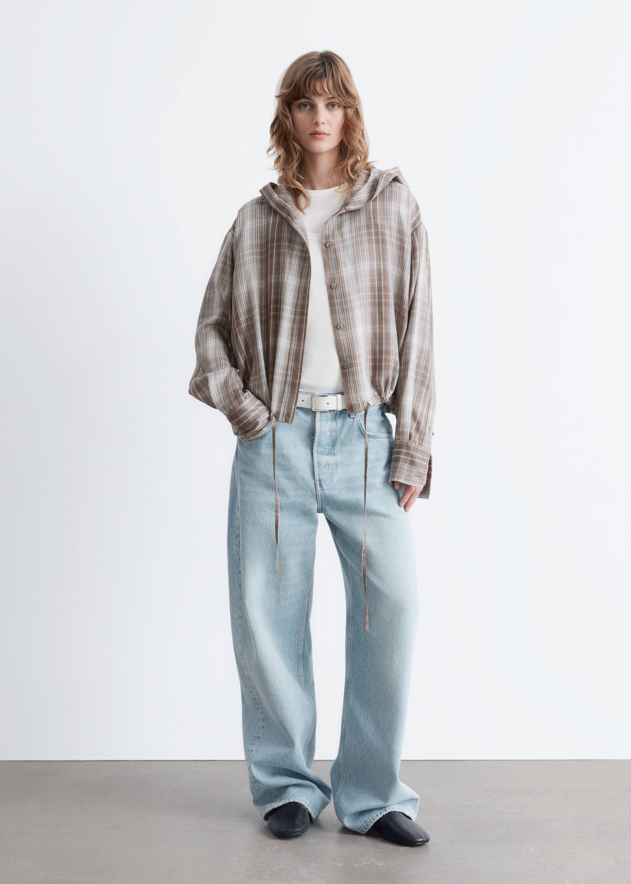 Zobacz większy obraz: Koszula w kratę z kapturem - Ciemnoszary/Kratka | H&M PL 1