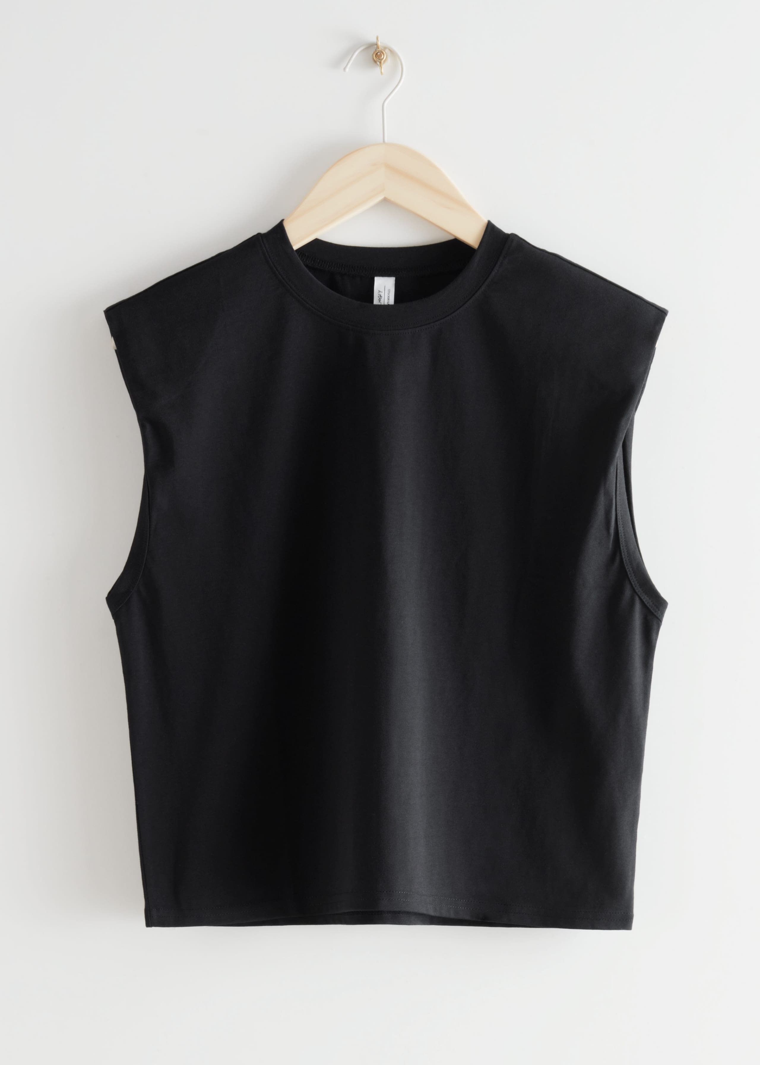 Cropped Padded Shoulder Tank Top - Pink - Still Life
