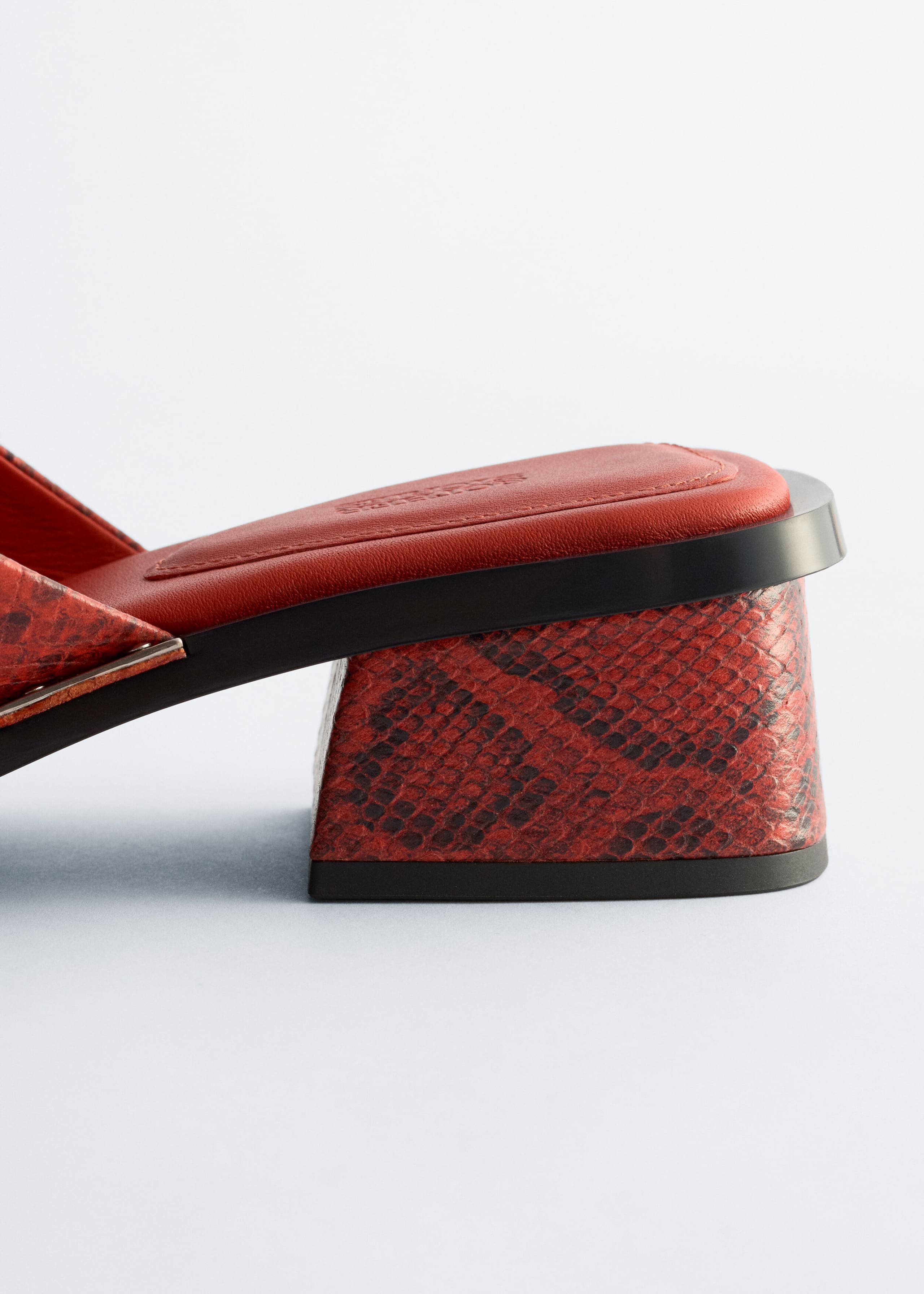 Image of Block Heel Leather Sandals