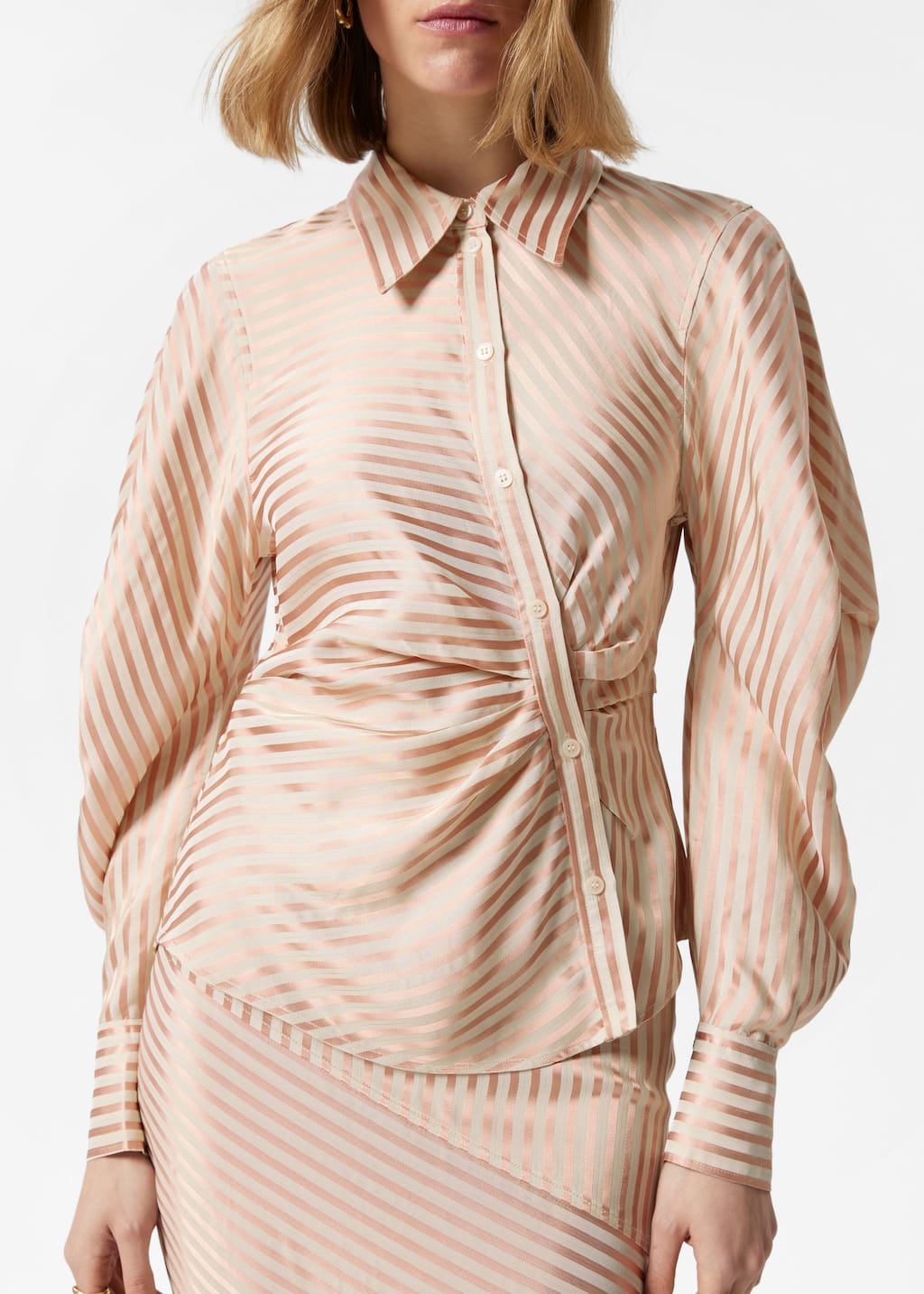 Camicia asimmetrica - Beige/Rosa - Lookbook