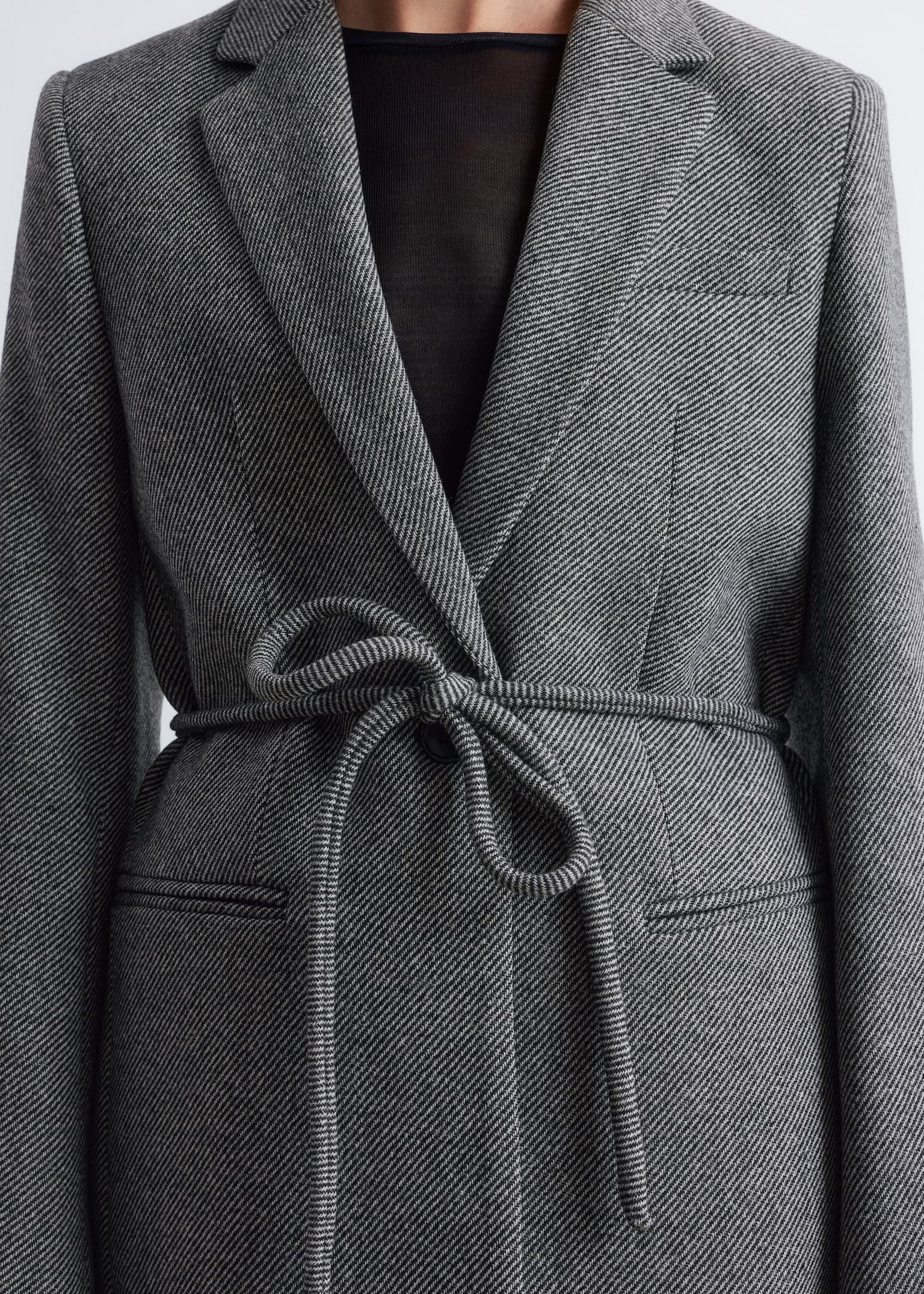 Wool Blazer - Grey Tweed/Brown Houndstooth - 7