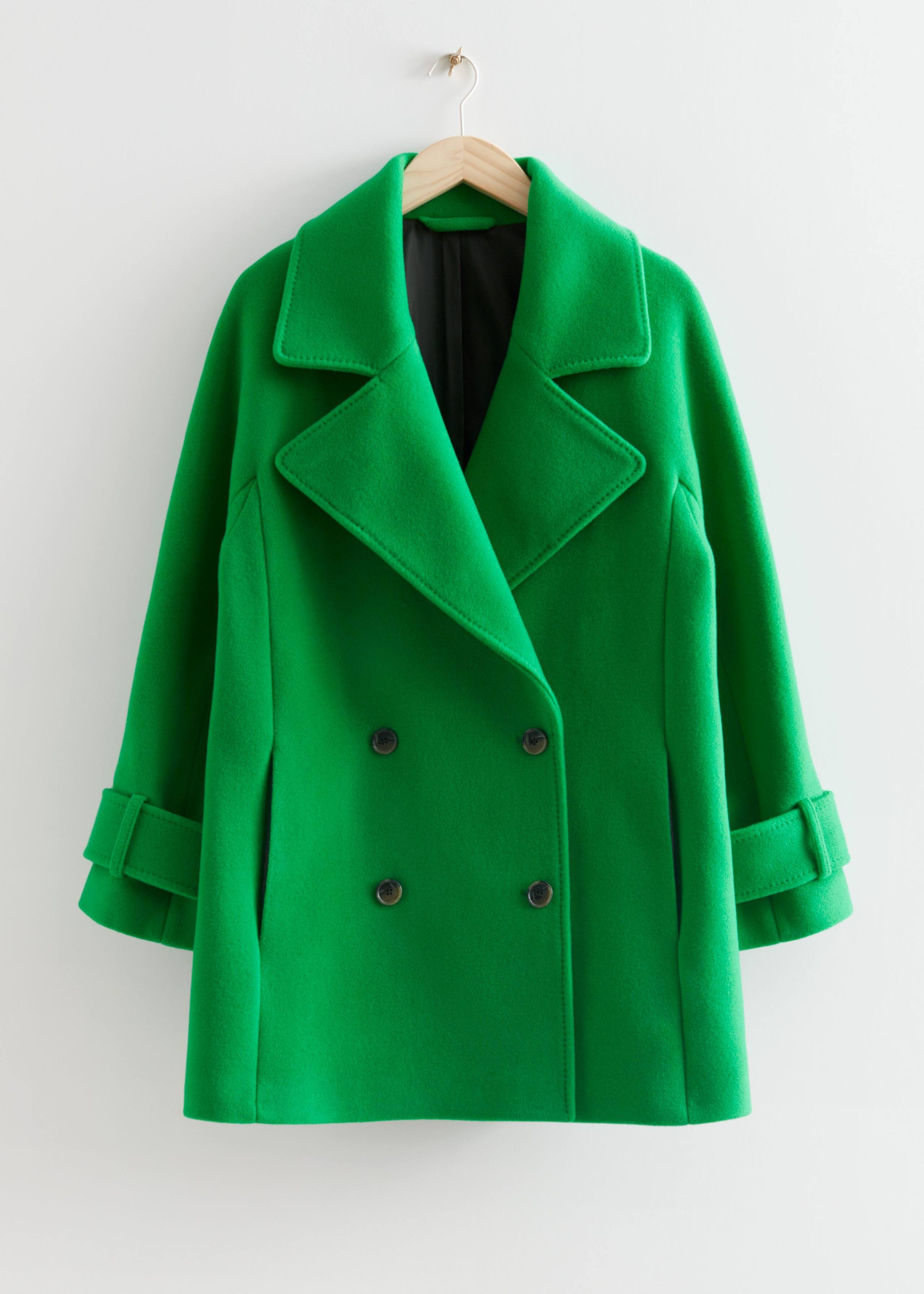 Relaxed Pea Coat - Green - Still Life