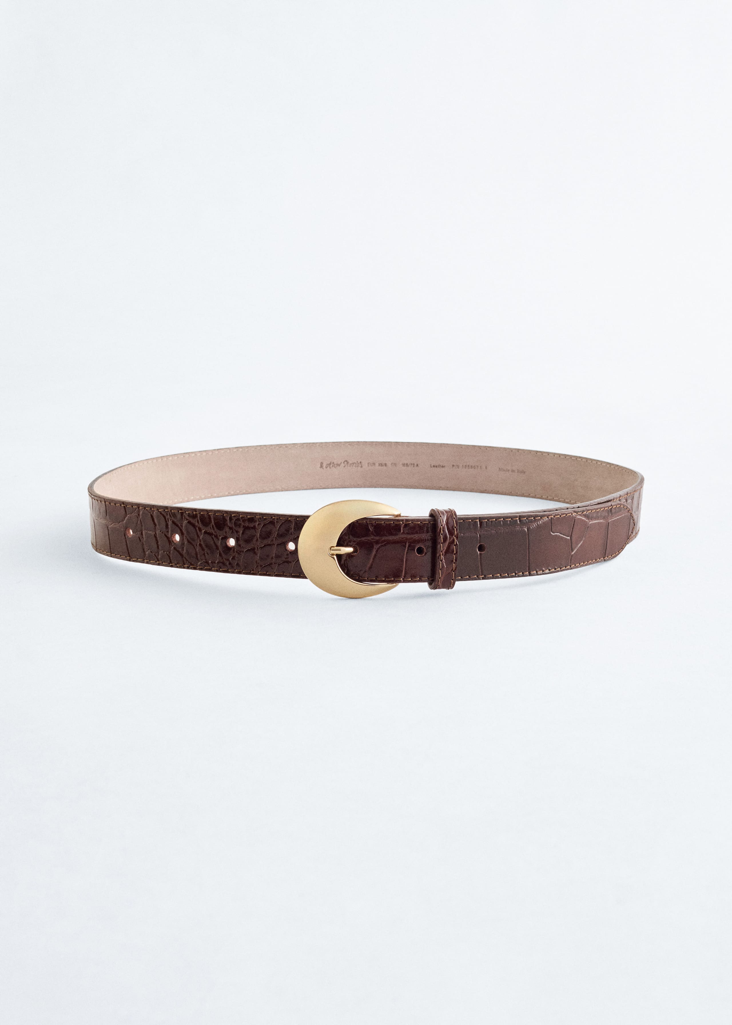 Image of Crescent-Buckle Leather Belt
