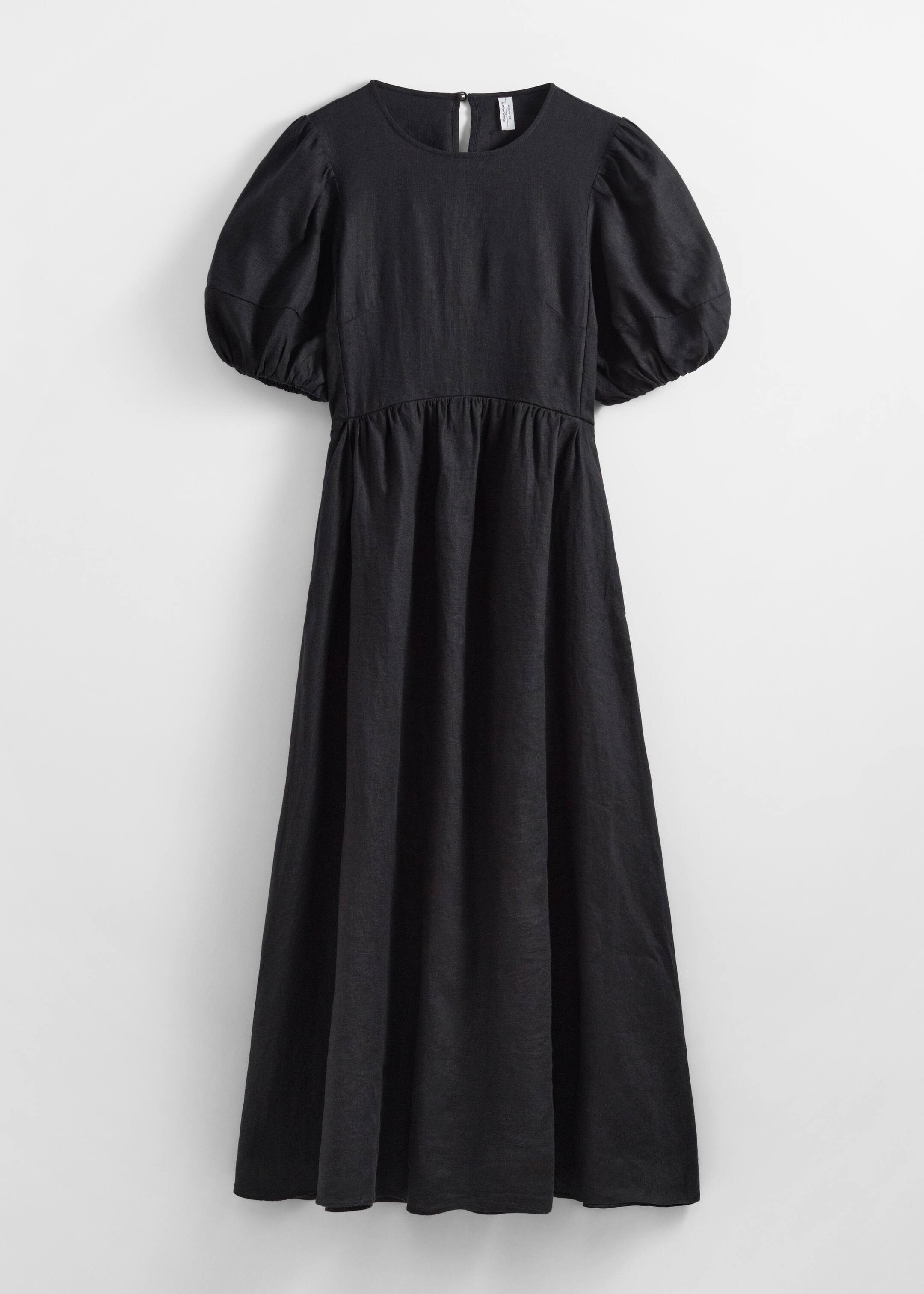 Zobacz większy obraz: Puff-Sleeve Midi Dress - Czarny - ONA | H&M PL 1