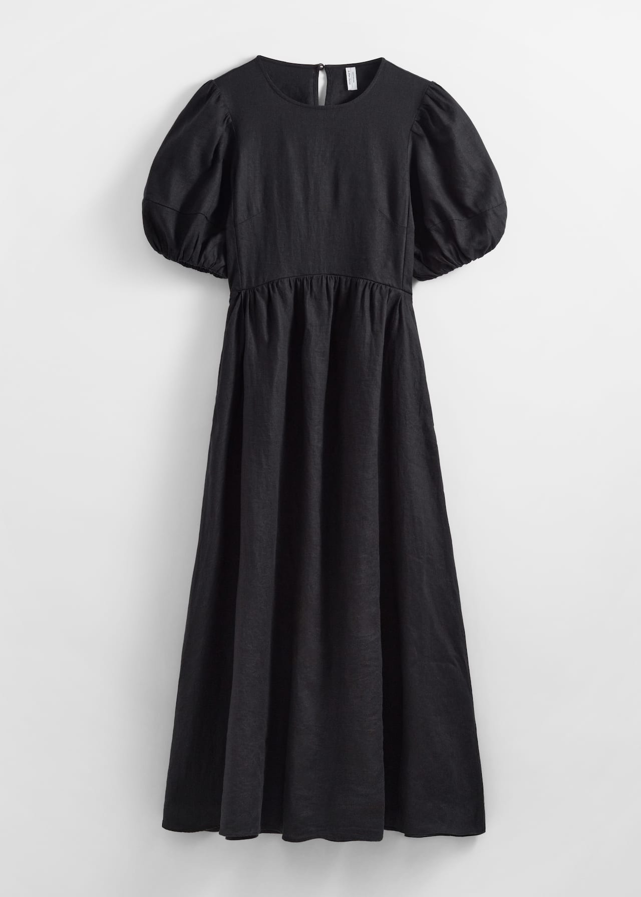 puff sleeve midi dress black Glory. Long Sleeve Button Down Midi Dress ELF