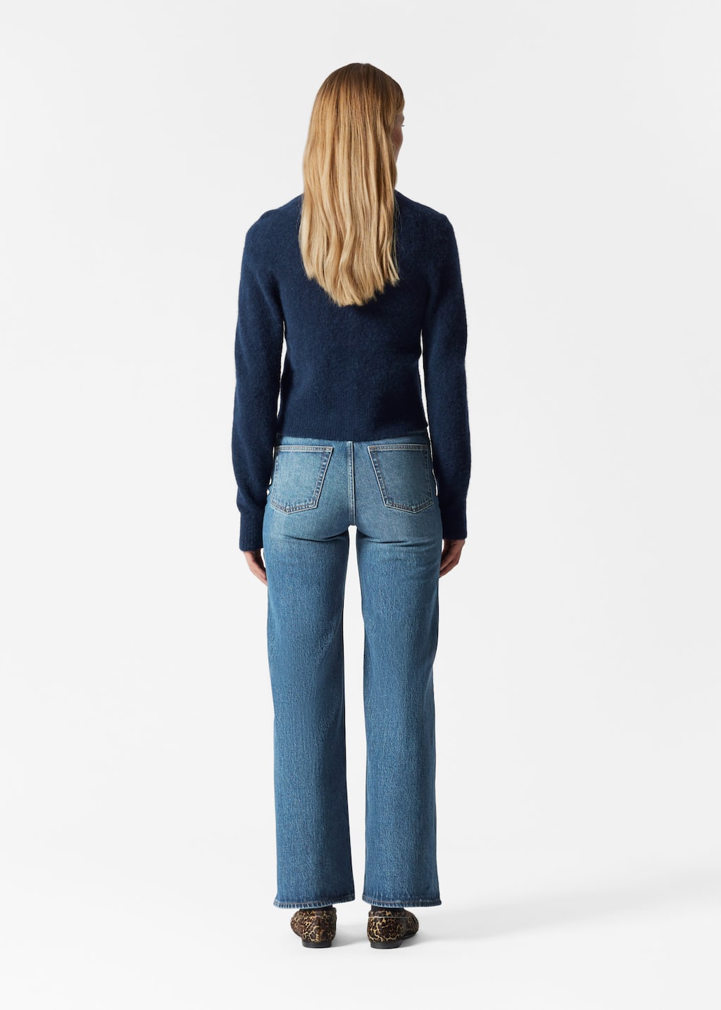 Image of Stickad cardigan i alpackablandning