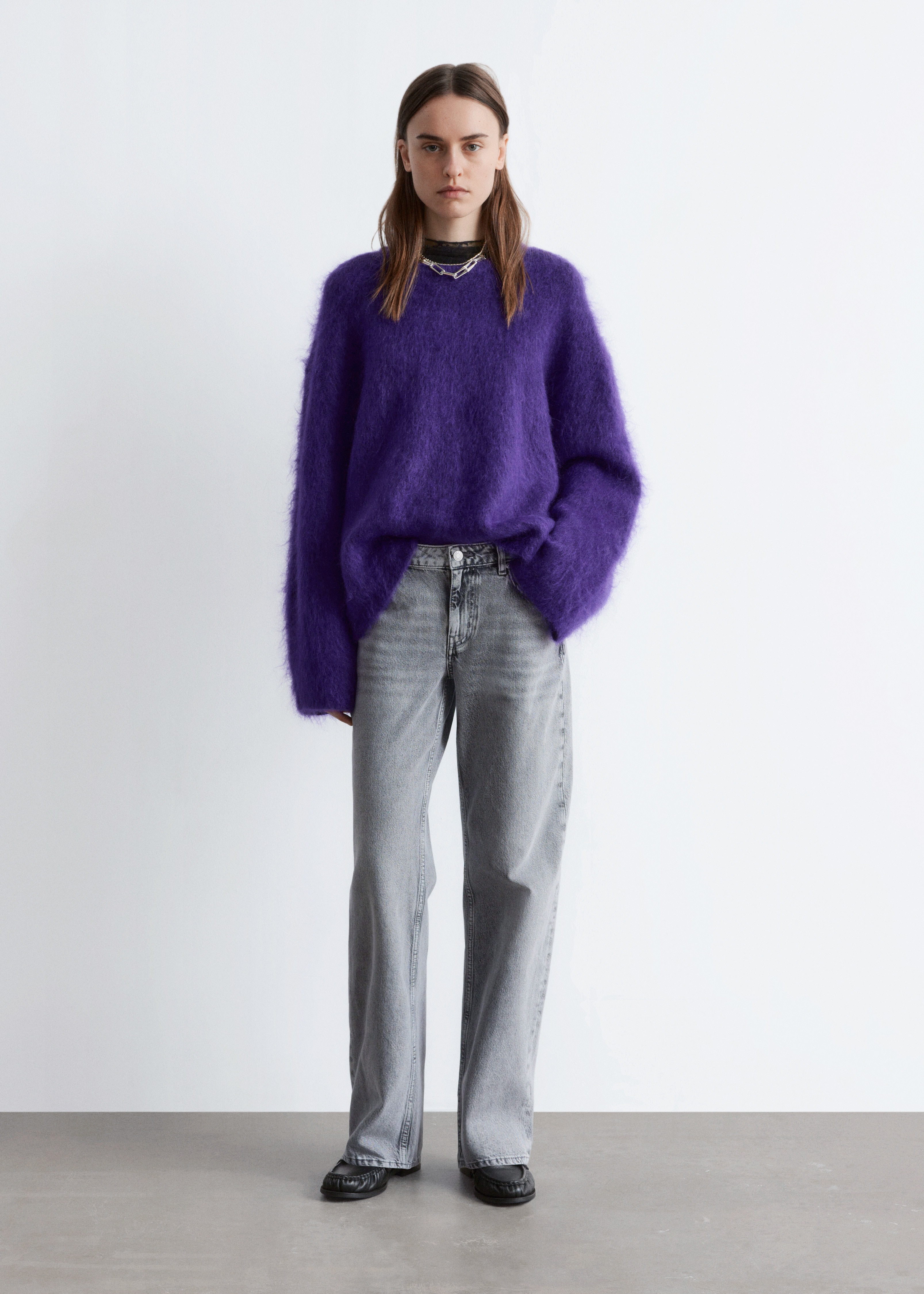 Jeans met rechte pijpen - Lichtgrijs