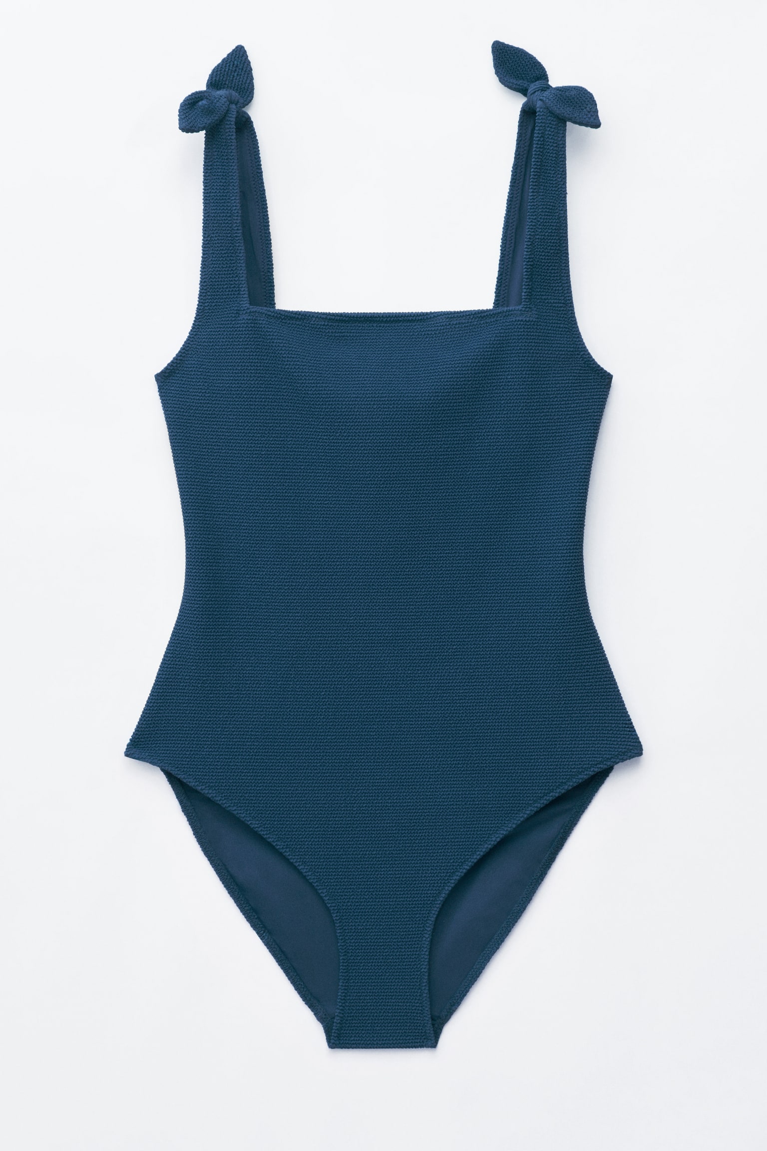 Textured Bow Tie Swimsuit - Ciemnoniebieski/Brązowy/Czarny/Jasnoniebieski/Czerwony/Zielony/Różowy/Ciemnoczerwony/Ciemnobrązowy/Pomarańczowy - 1