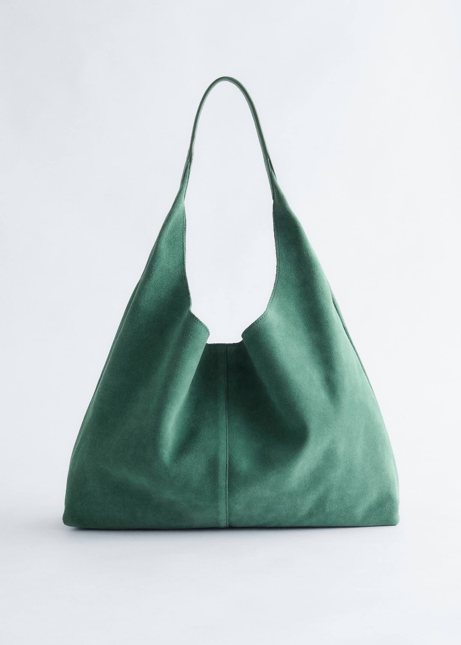 Bolso tipo tote grande de ante - Verde esmeralda/Rojo oscuro/Gris oscuro/Azul claro/Verde/Óxido - 2