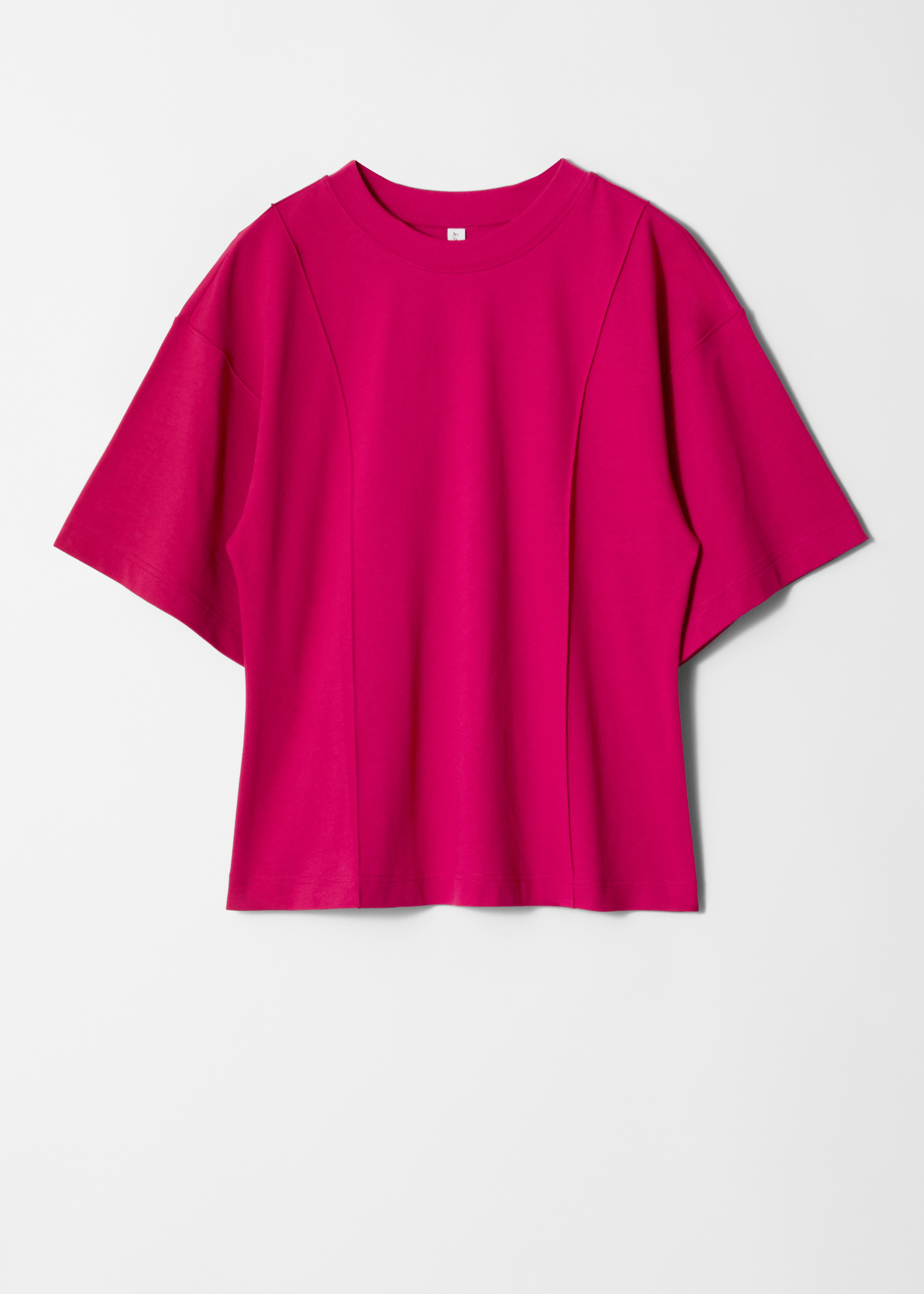 Structured T-shirt - Tmavě růžová/Yellow/Bílá/Leopardí vzor