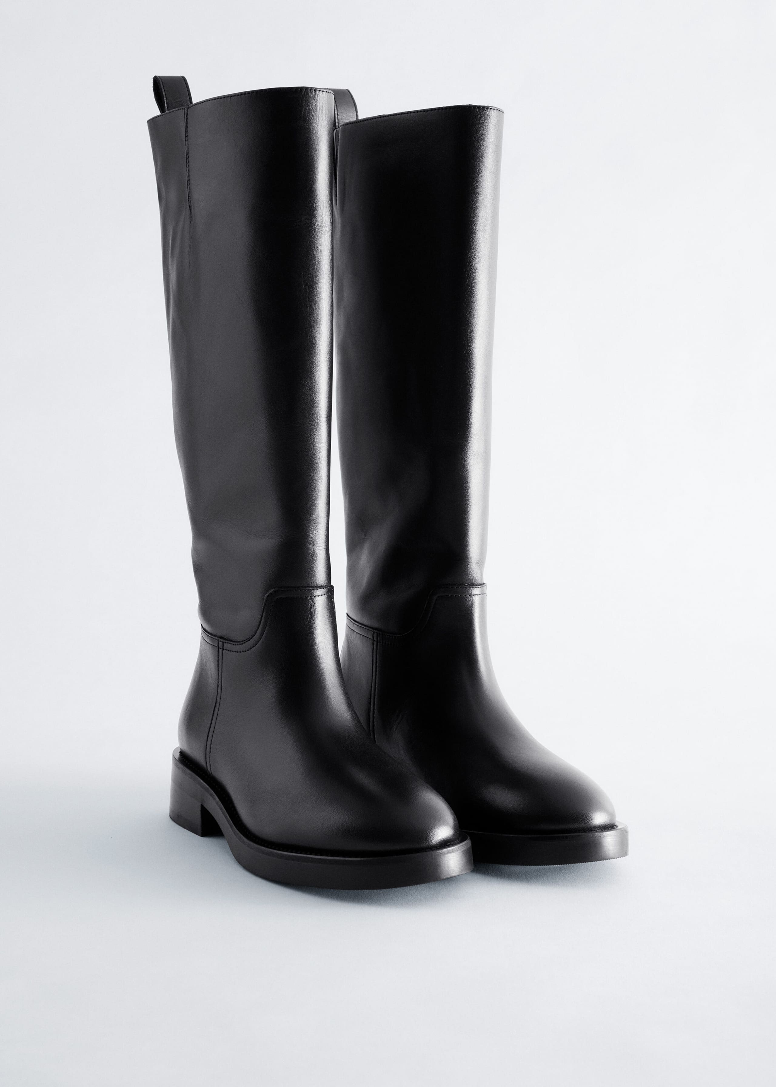 Leather Riding Boots - Schwarz - Stillleben