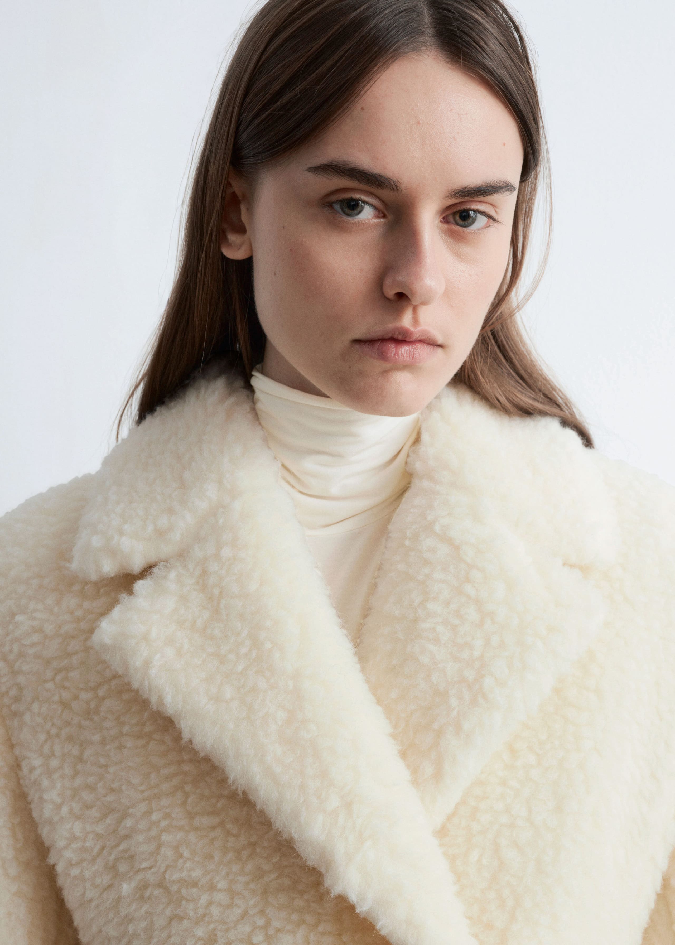 Image of Wool Shearling Maxi Coat