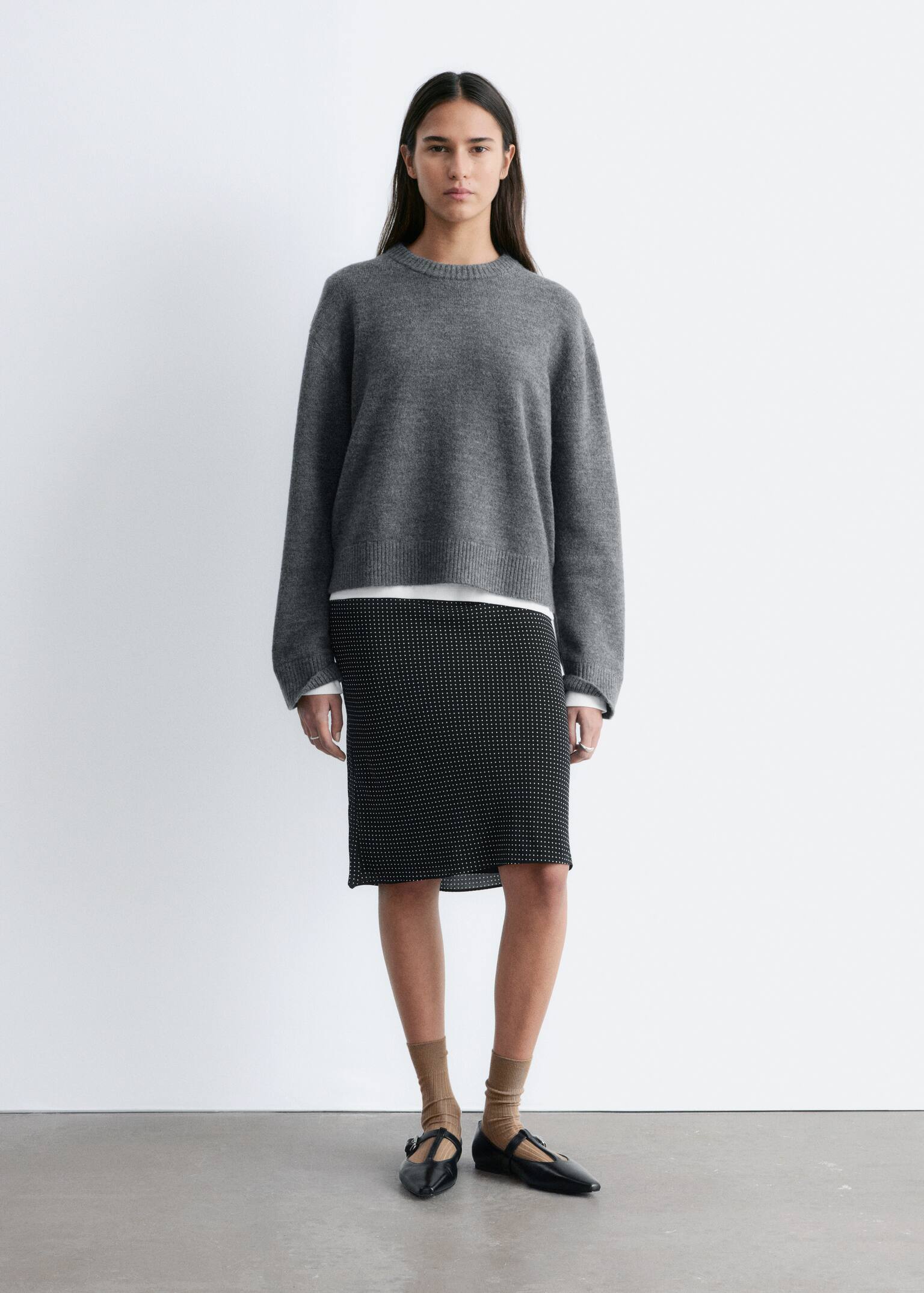 Leren ballerina's met T-bandjes - Zwart/Bordeauxrood lakleer - 1