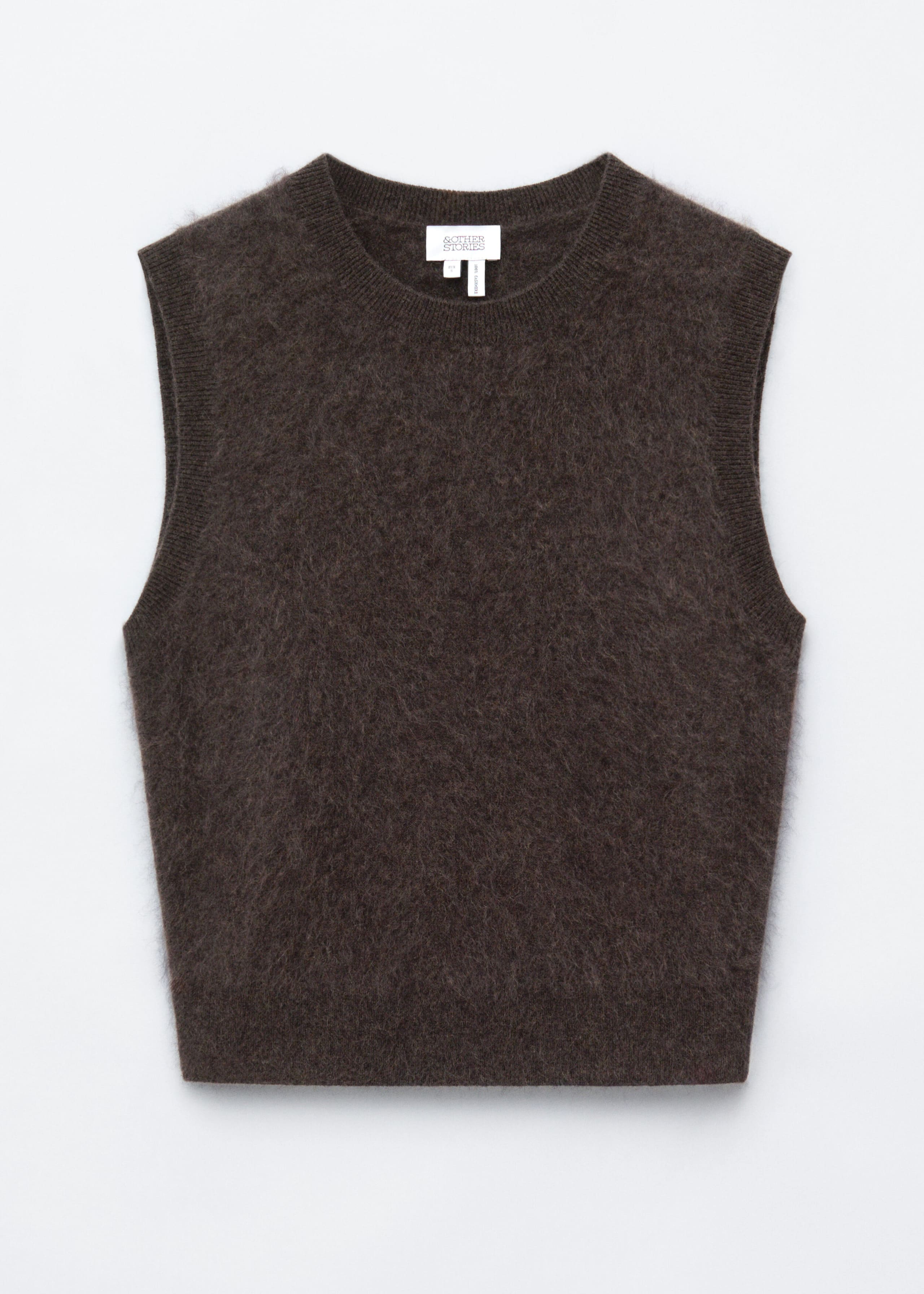 Brushed Cashmere Vest - Dark Brown - Lookbook