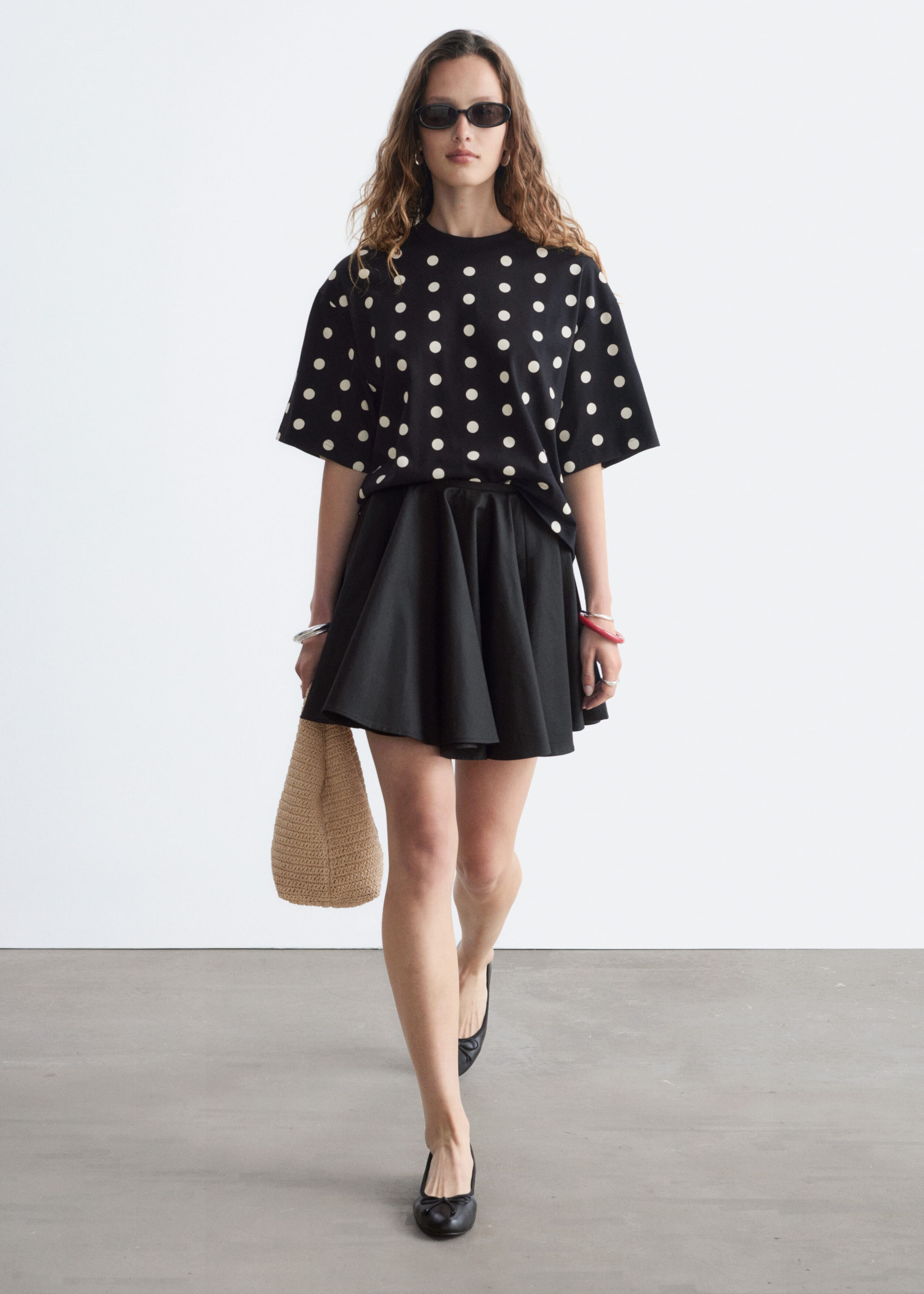 Boxy Cotton T-Shirt - Black/White - Still Life