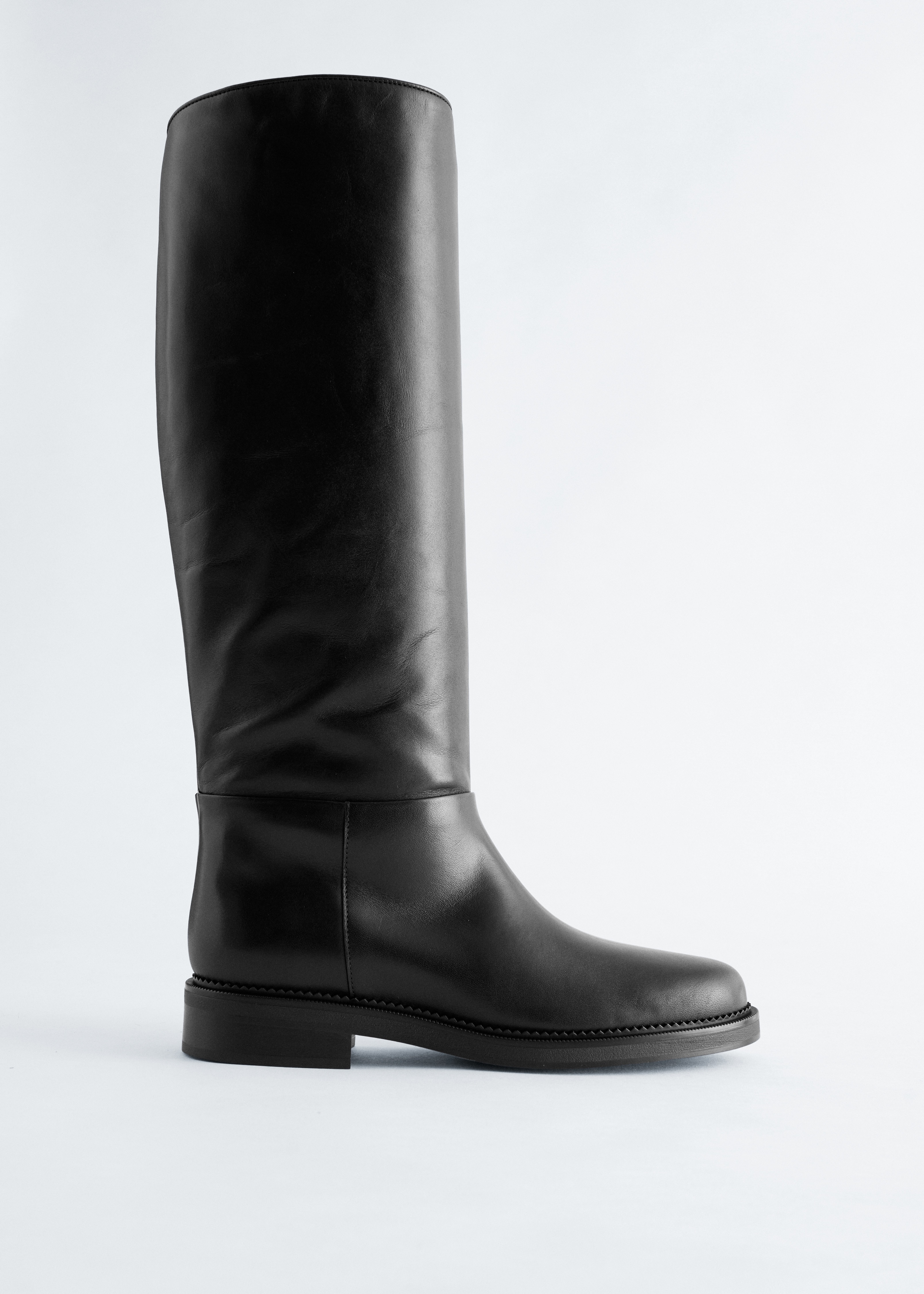 Bottes hauteur genou en cuir - Noir