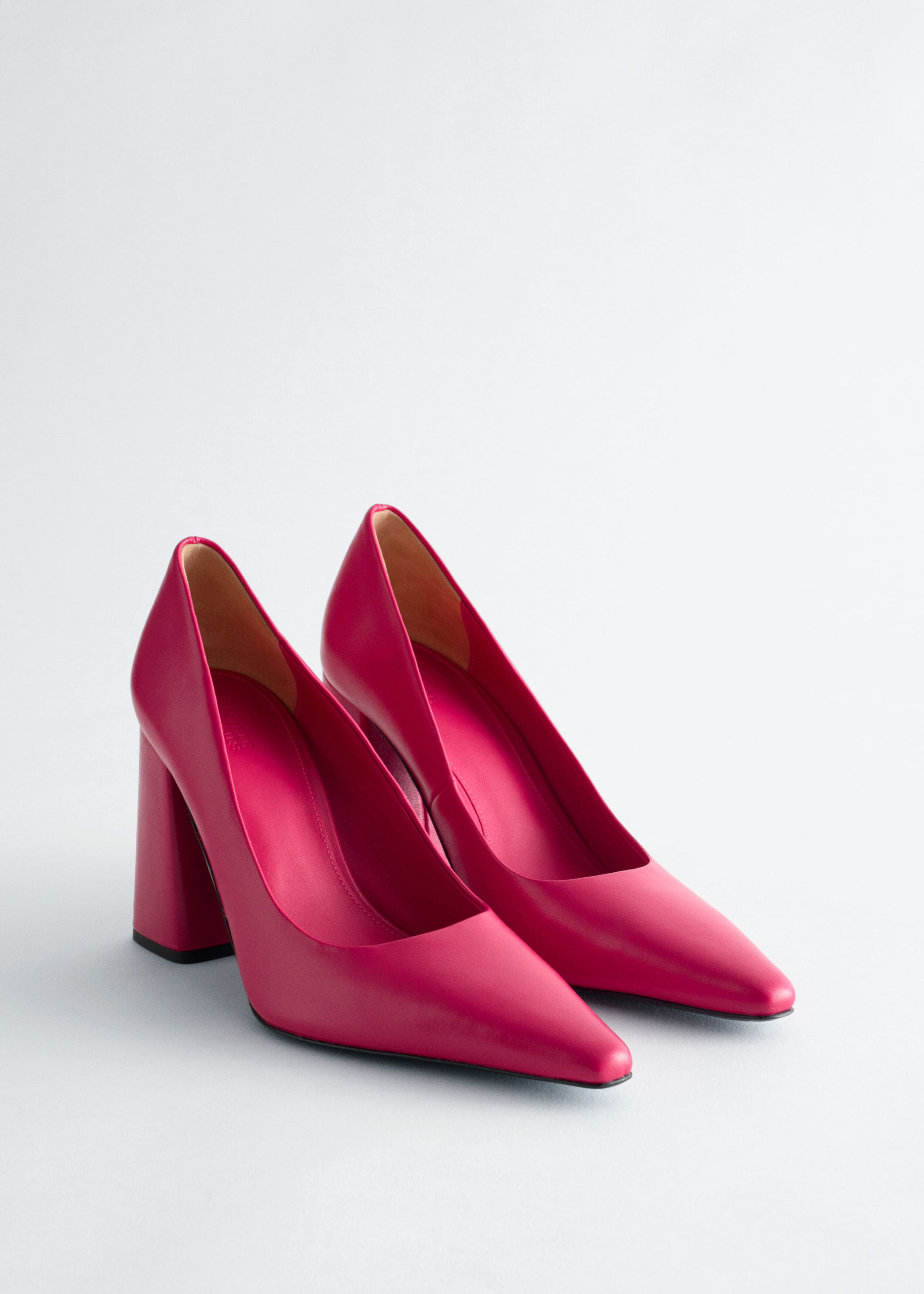 Suede Block-Heel Pumps - Dark Pink - Still Life