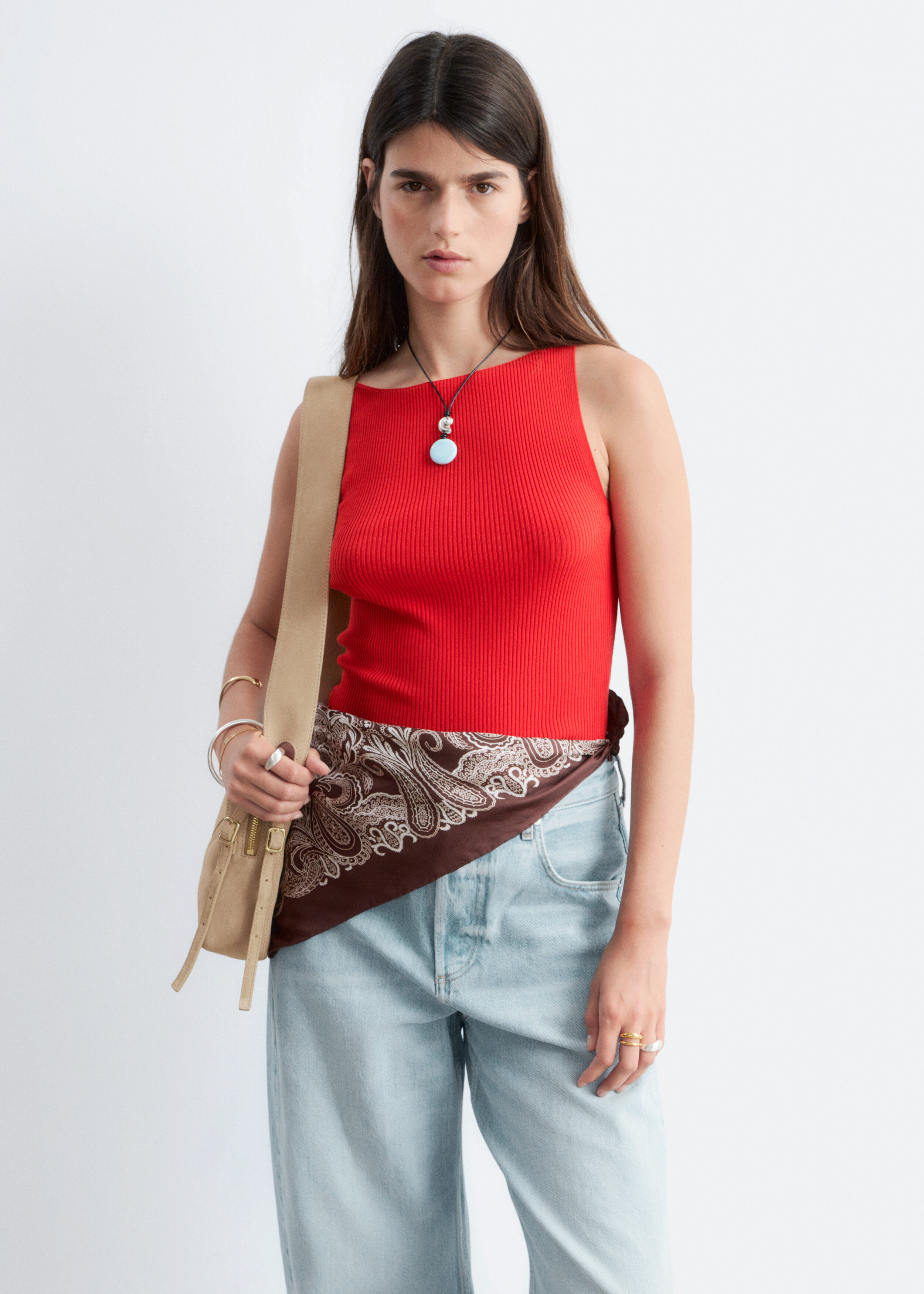 Rib-Knit Polo Shirt - Orange - Turtlenecks - & Other Stories US