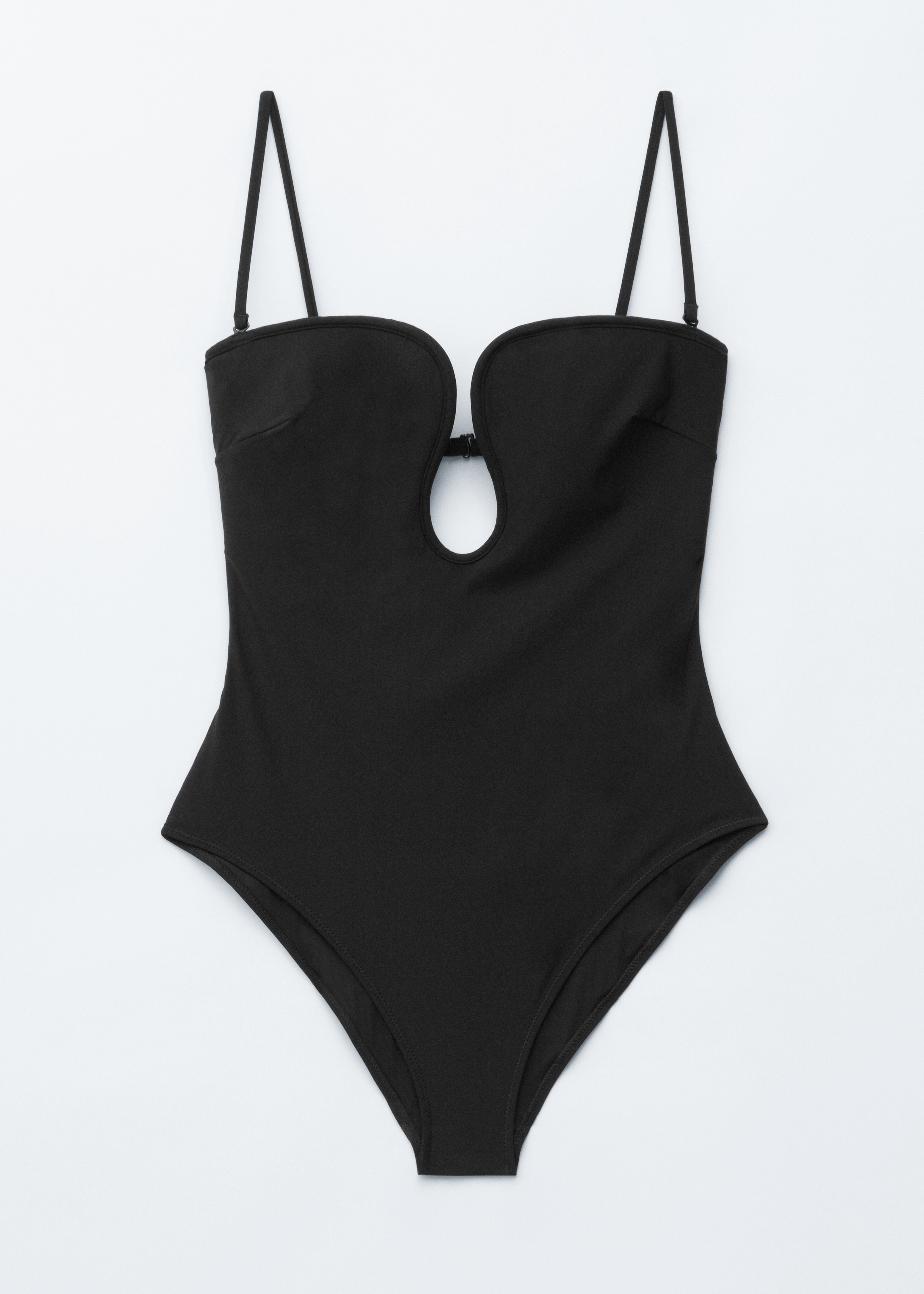 Costume da bagno con ferretto a U - Nero