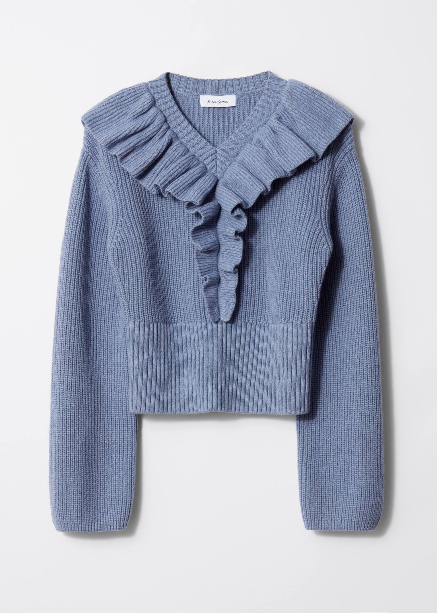 Pull à volants - Bleu