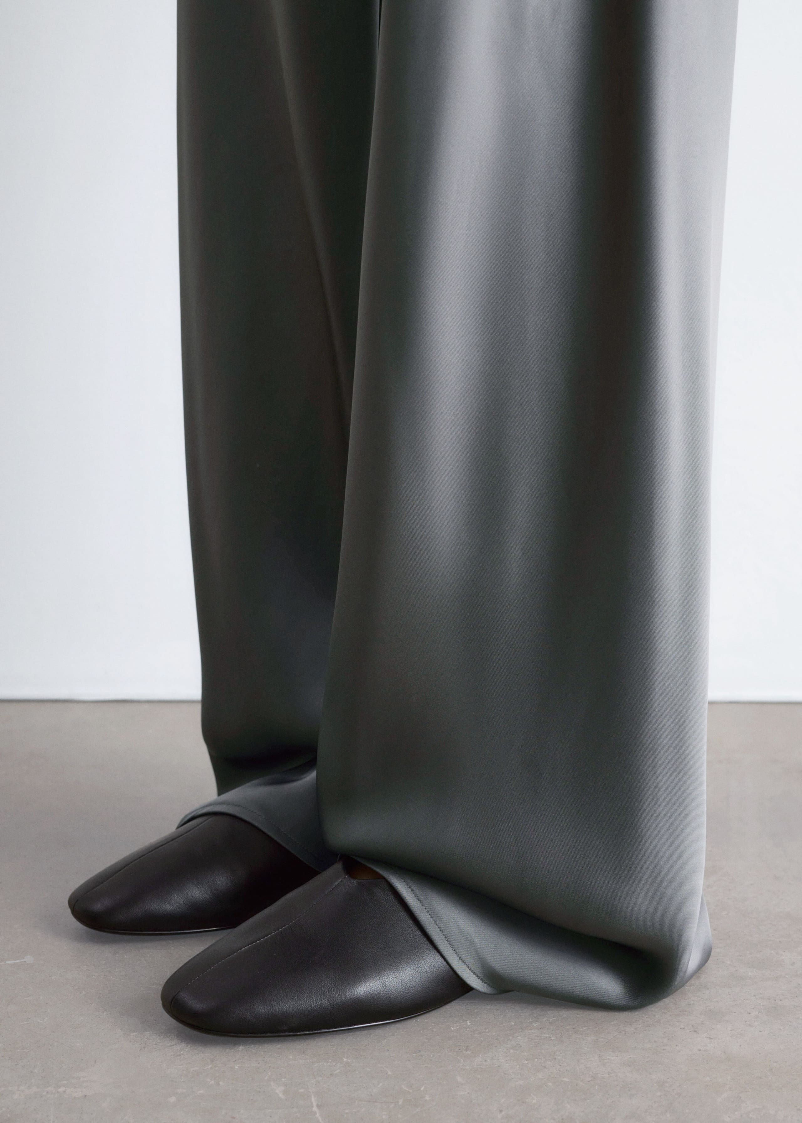 Image of Drawstring Satin Trousers
