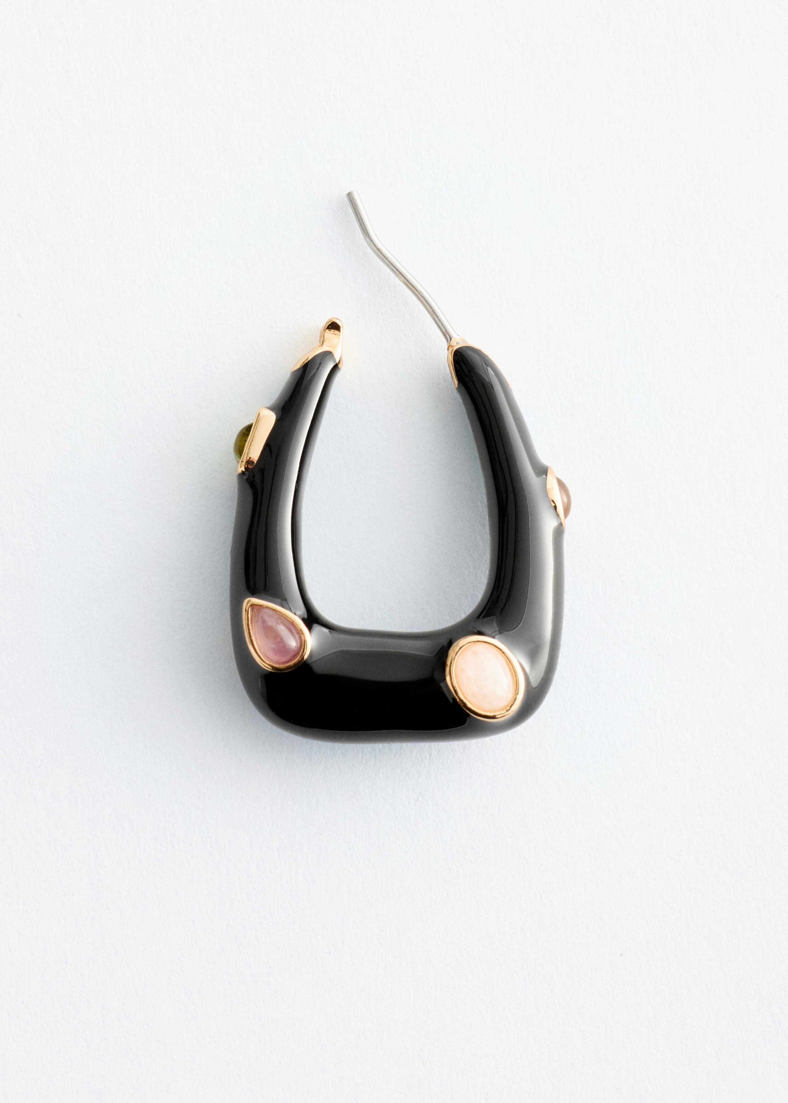 Hoop Earrings - Black/Multi Colour - Still Life