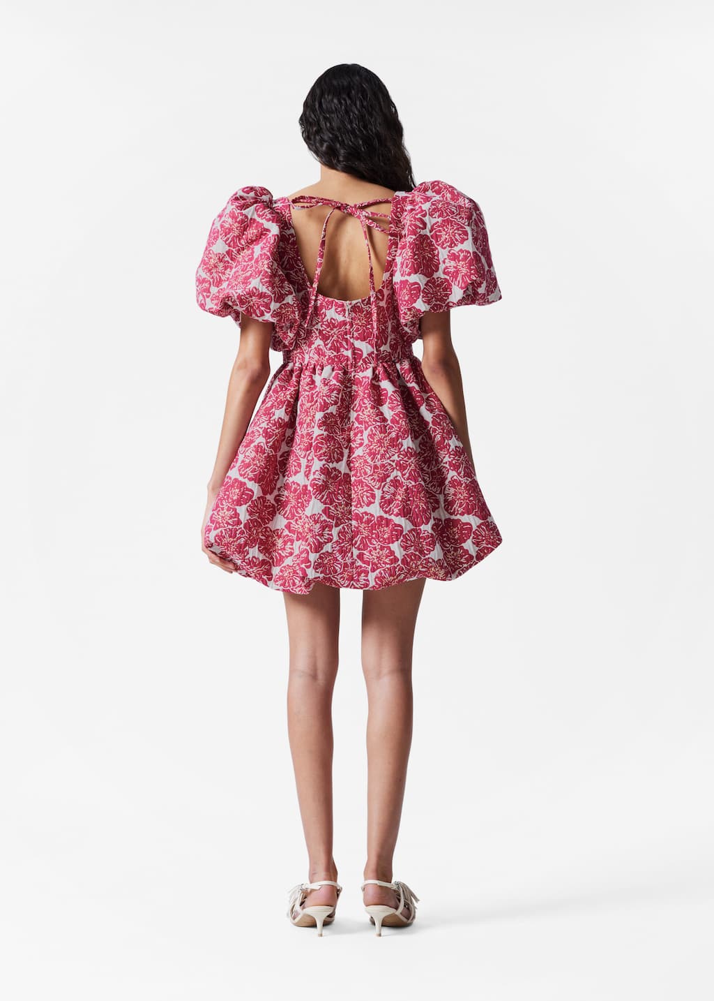 Image of Balloon-Sleeve Mini Dress