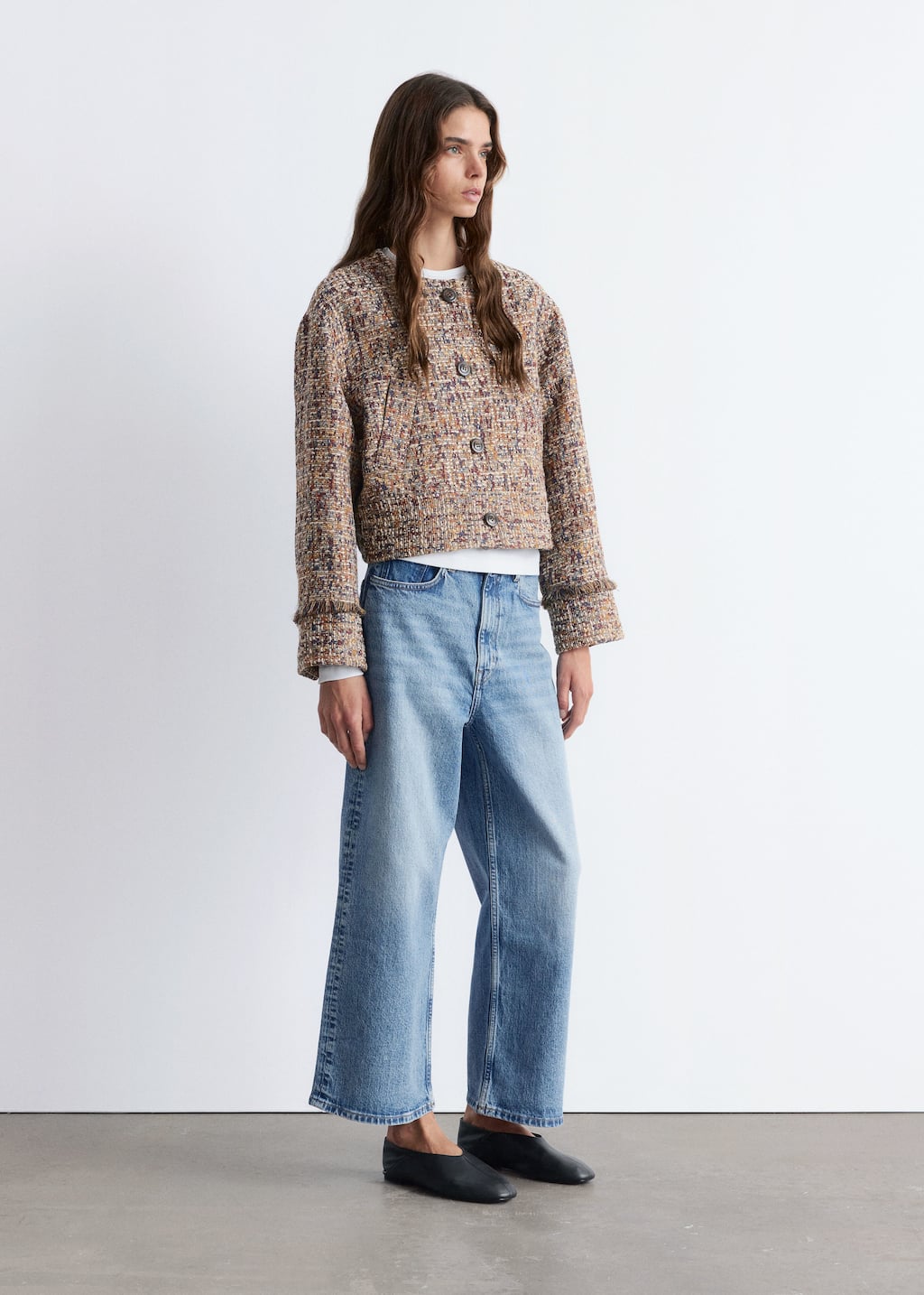 Image of Cropped Bouclé Jacket
