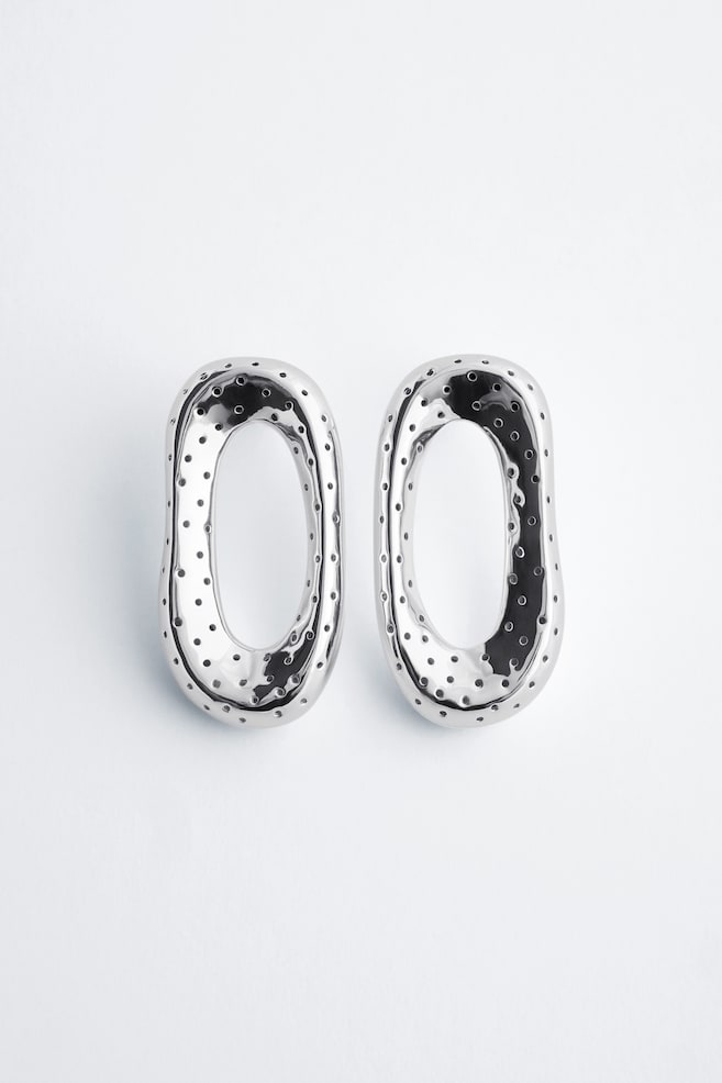 Boucles d’oreilles à découpes en laiton - Argenté - 1
