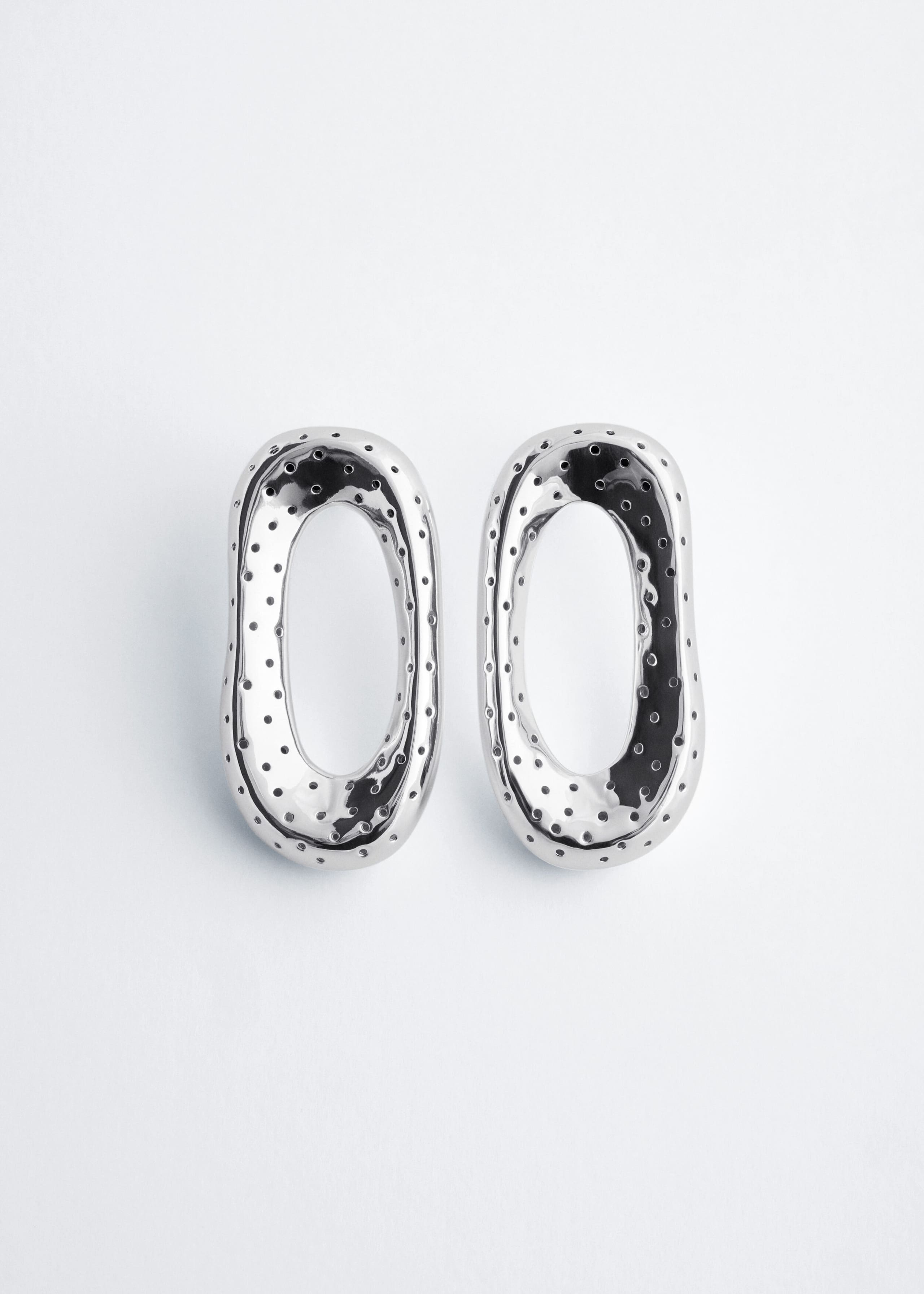Cutout Brass Earrings - Silver - Still Life