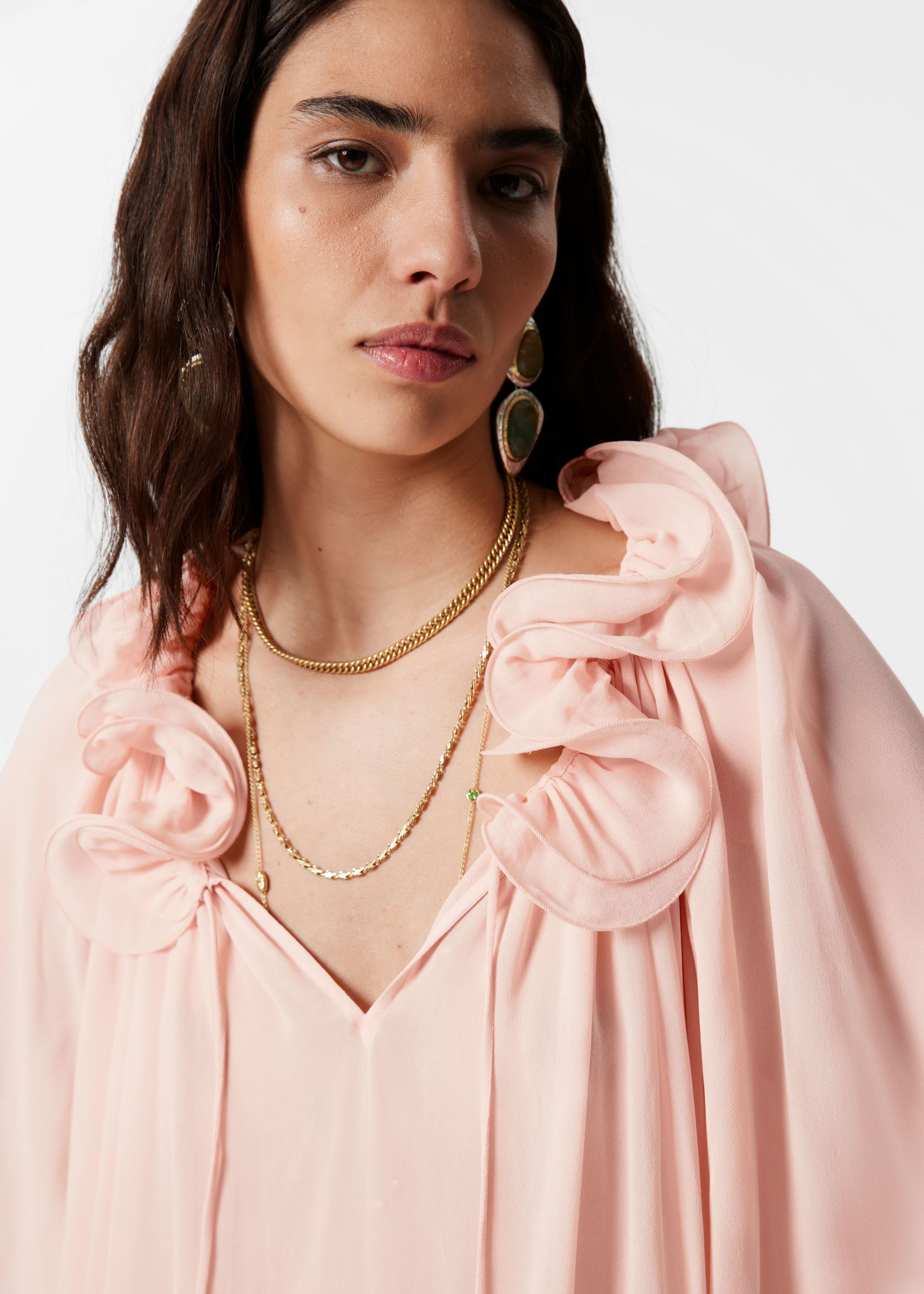 Vis større bilde: Bluse med volanger - Dusty rosa - DAME | H&M NO 2