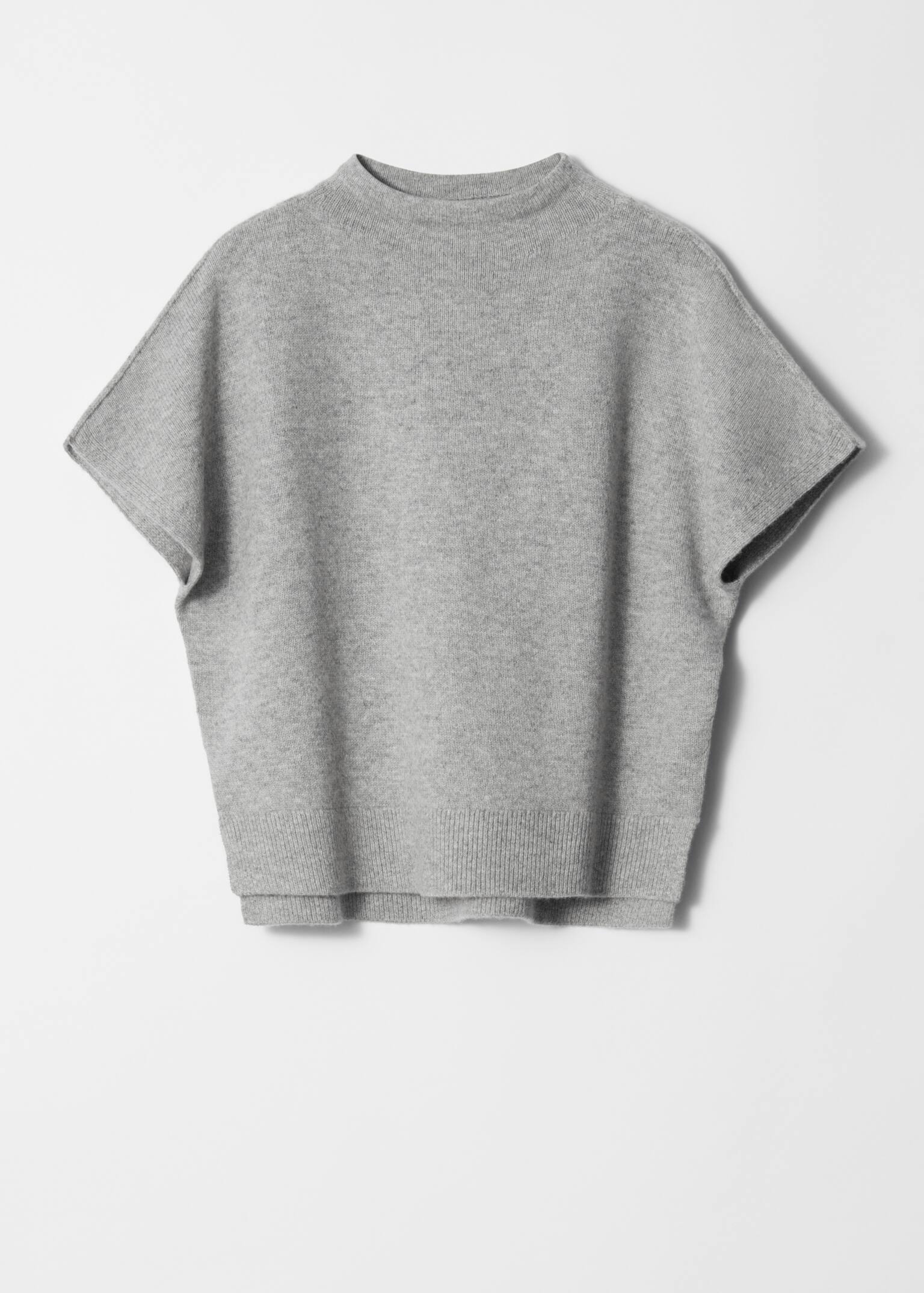 Knitted Wool Top - Light grey