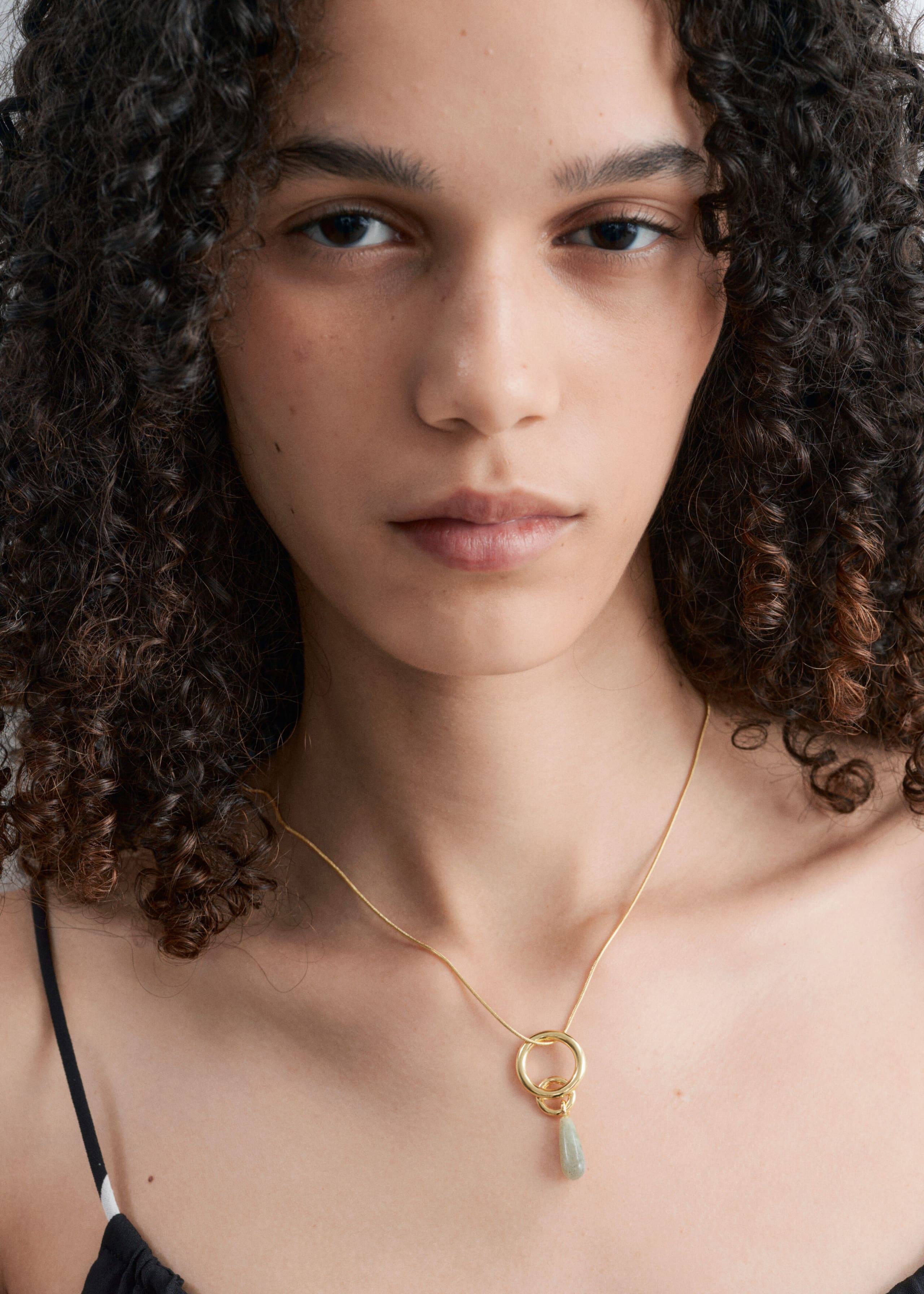 Labradorite Pendant Necklace - Gold - Still Life