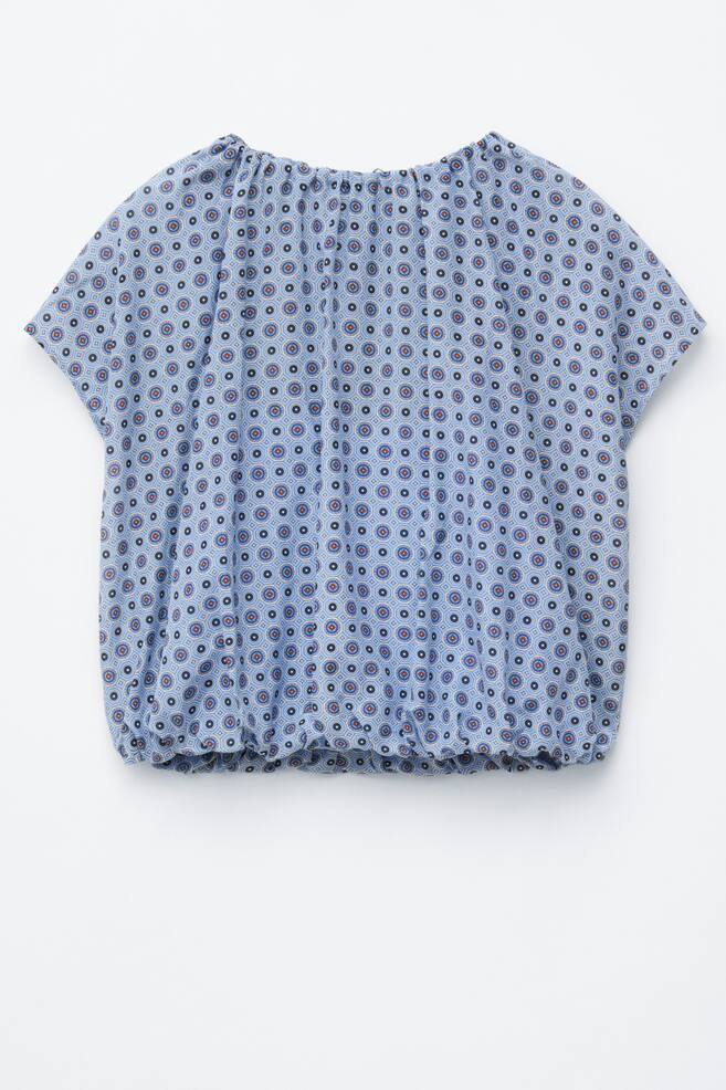 Blouse boule imprimée - Bleu/Imprimé - 1
