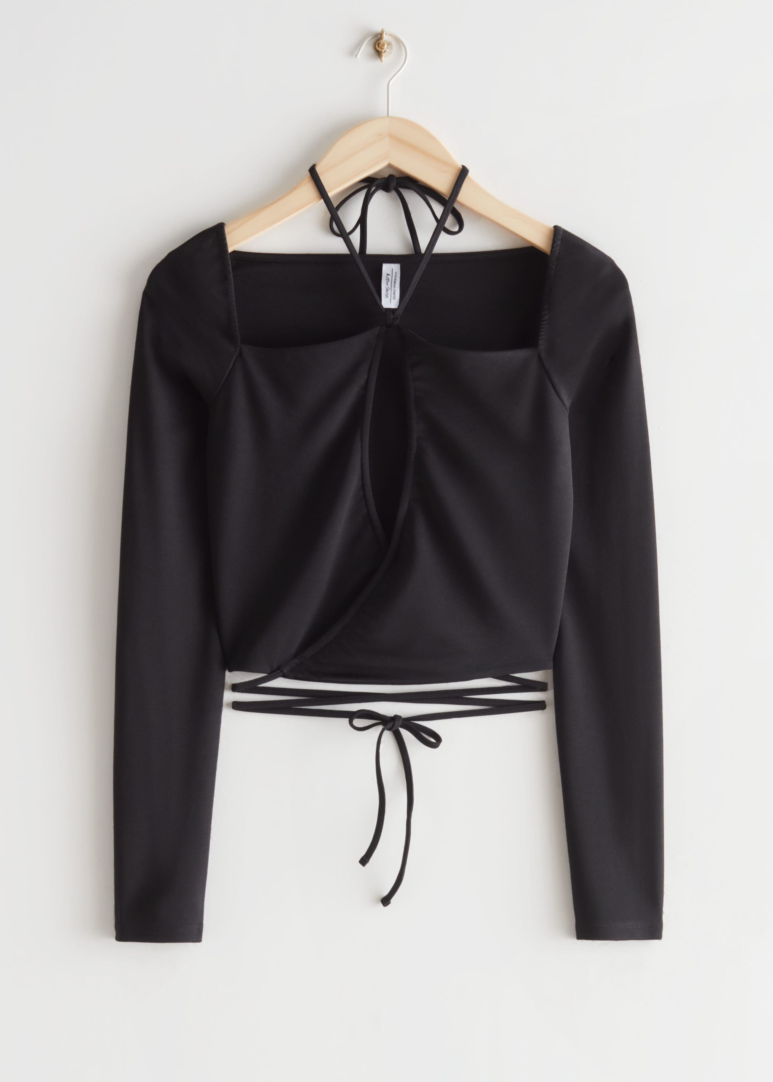 Cut-Out Halter Top - Black - Still Life