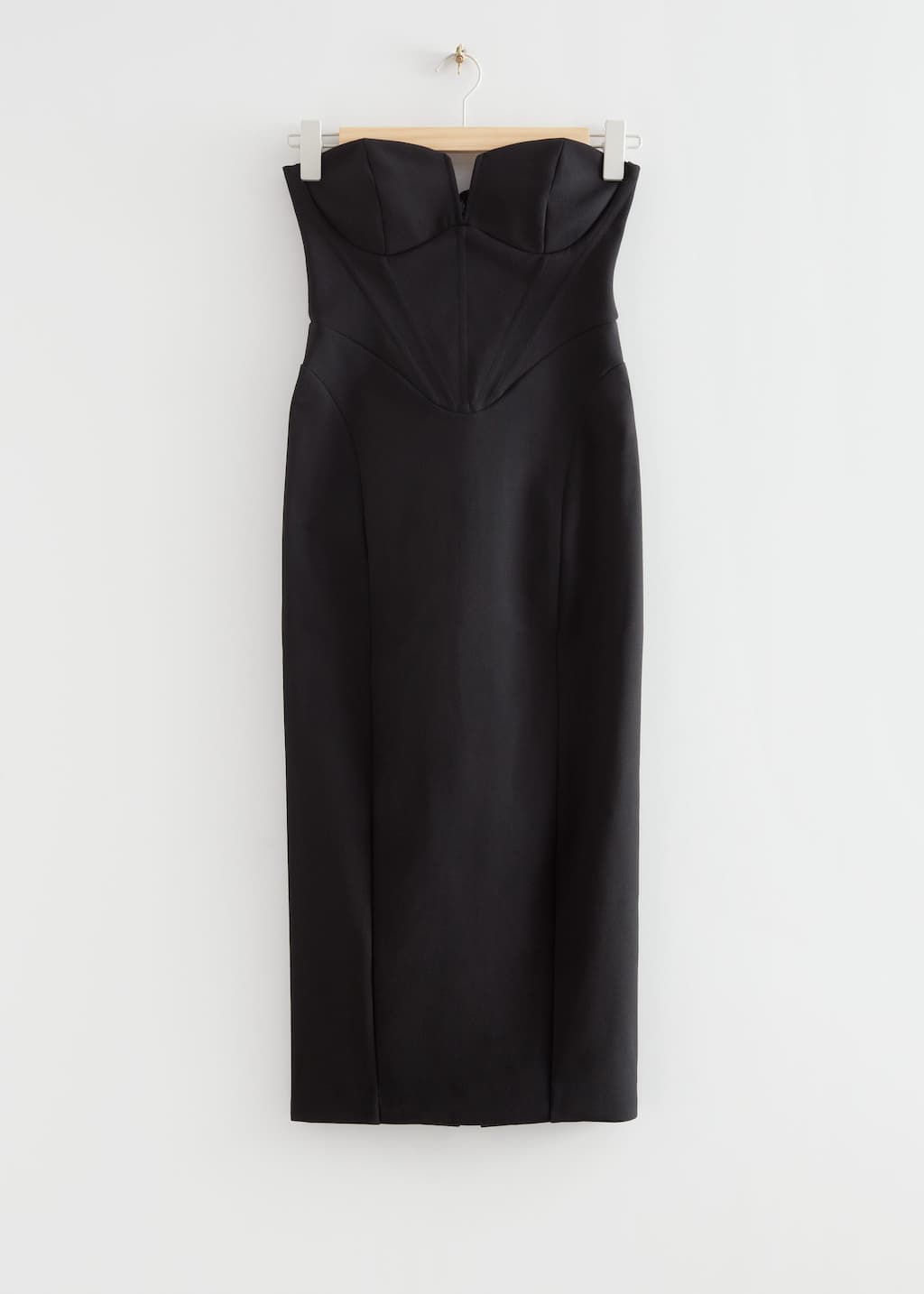 Robe corset midi de coupe ajustée - Noir - Still Life