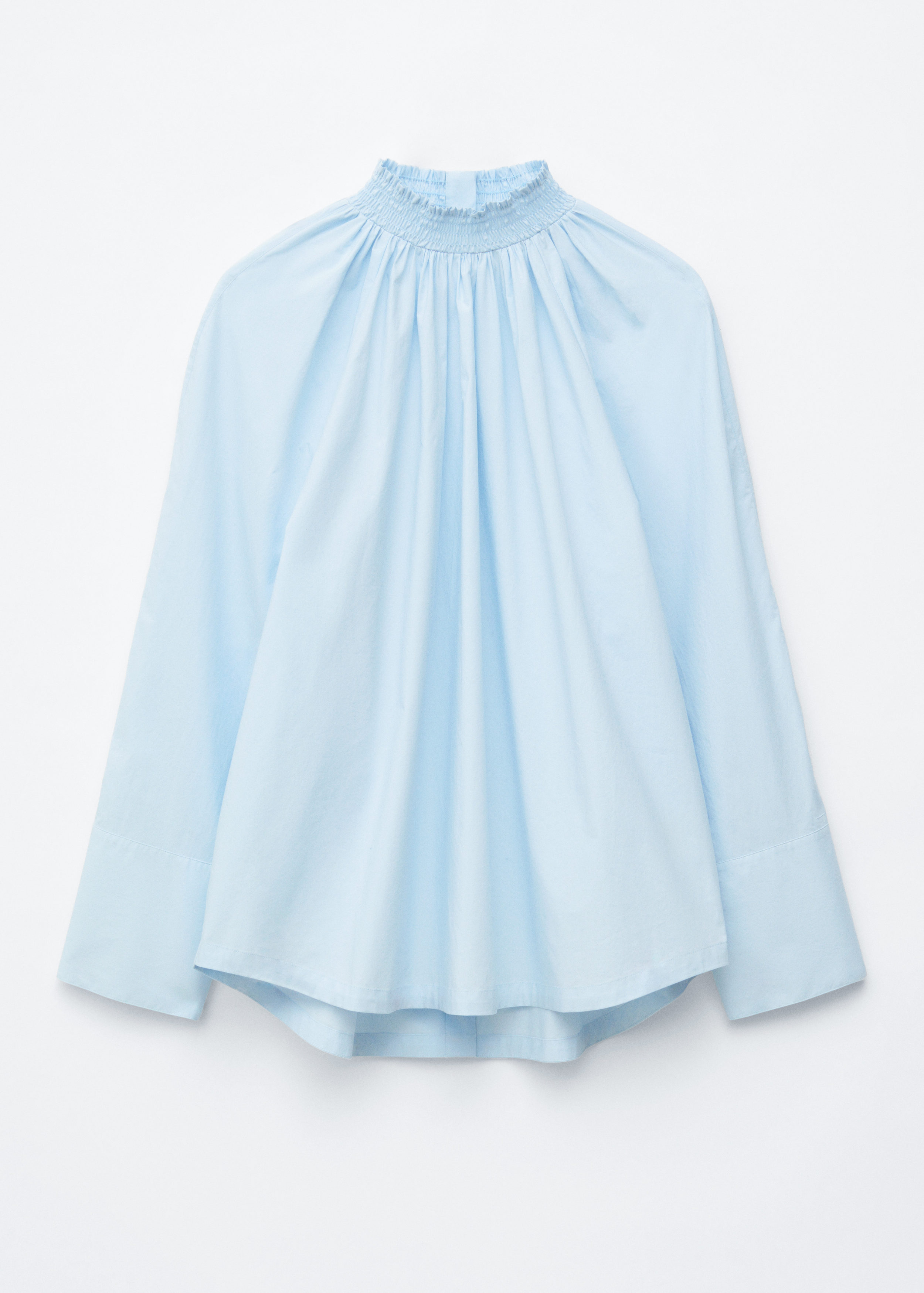 Gathered Stand-Collar Blouse - Light Blue - & Other Stories US