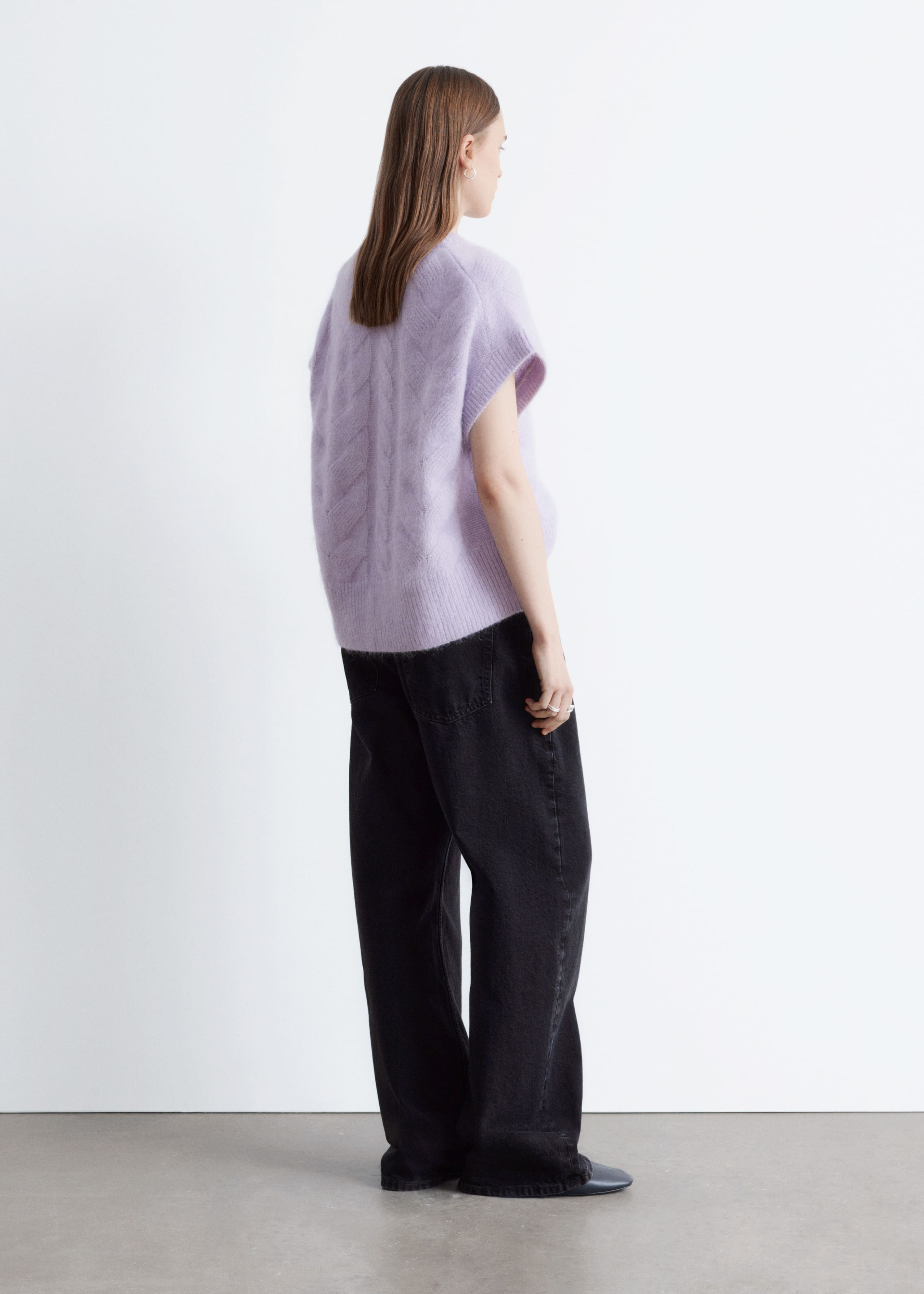 Cable-Knit Mohair-Blend Vest - Pastel Purple - Lookbook