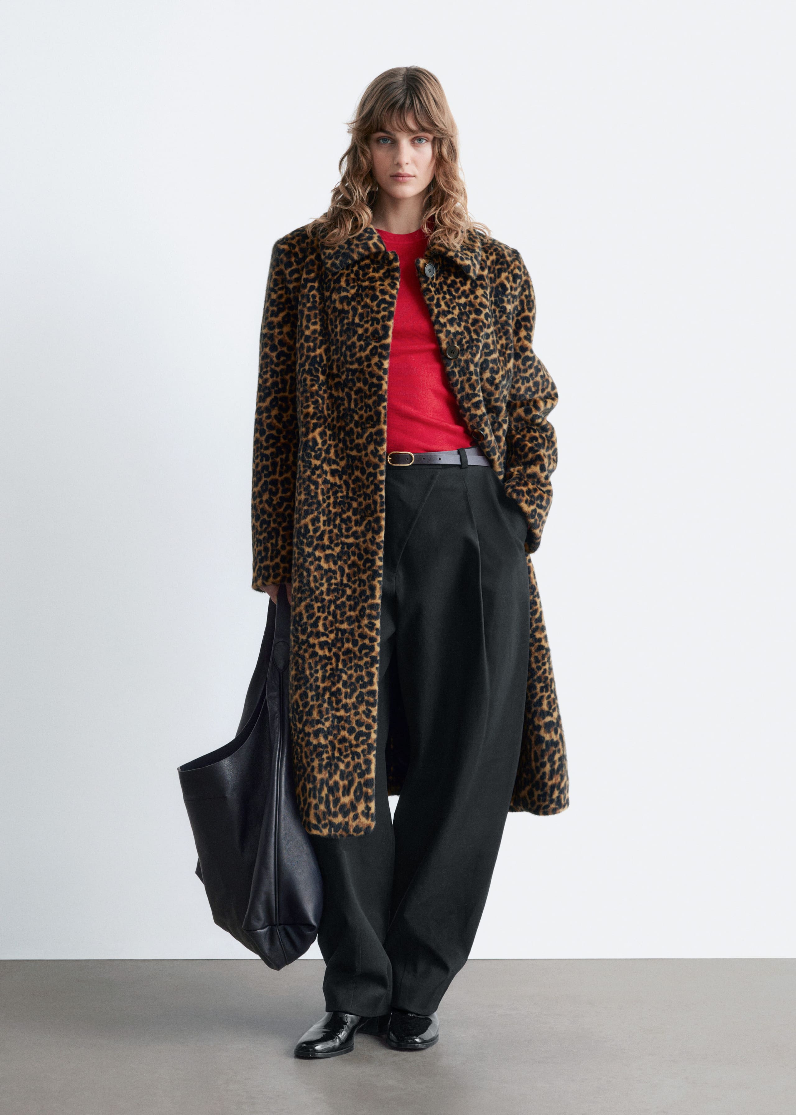 Image of Faux Fur Leopard Coat