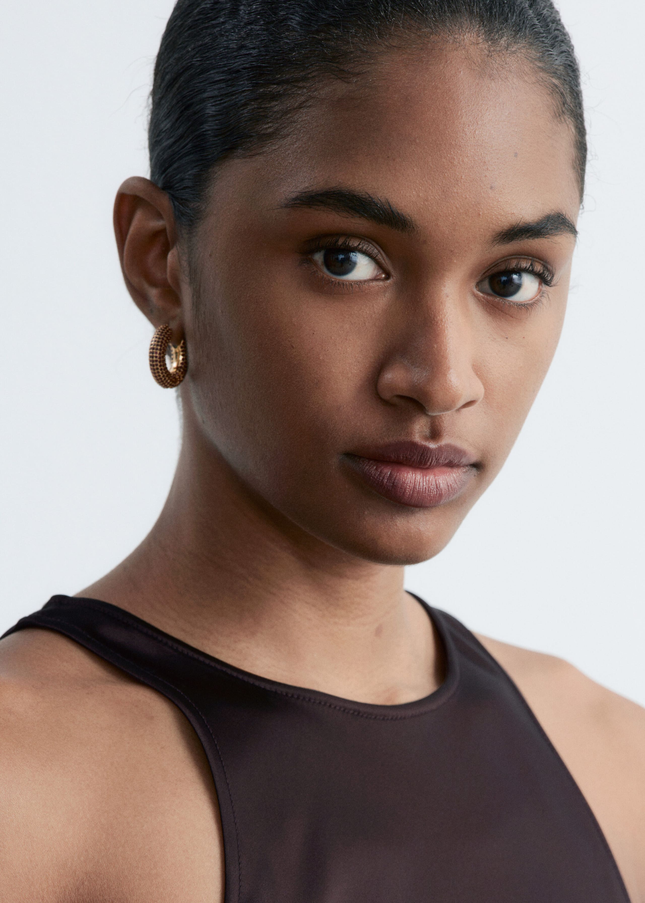 Image of Rhinestone Hoop Earrings